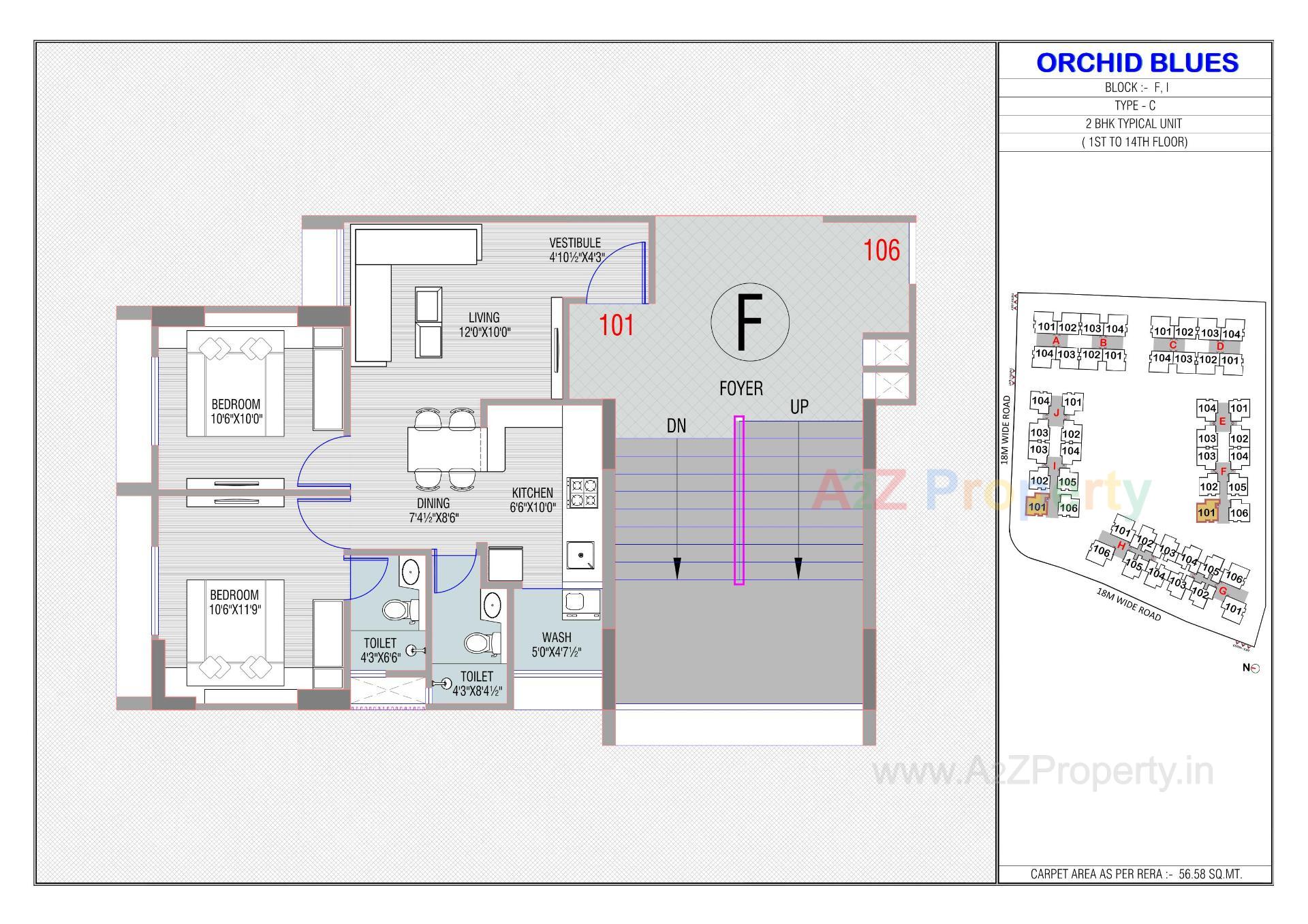 Layout of real estate project Orchid Blues located at Sanathal, Ahmedabad, Gujarat