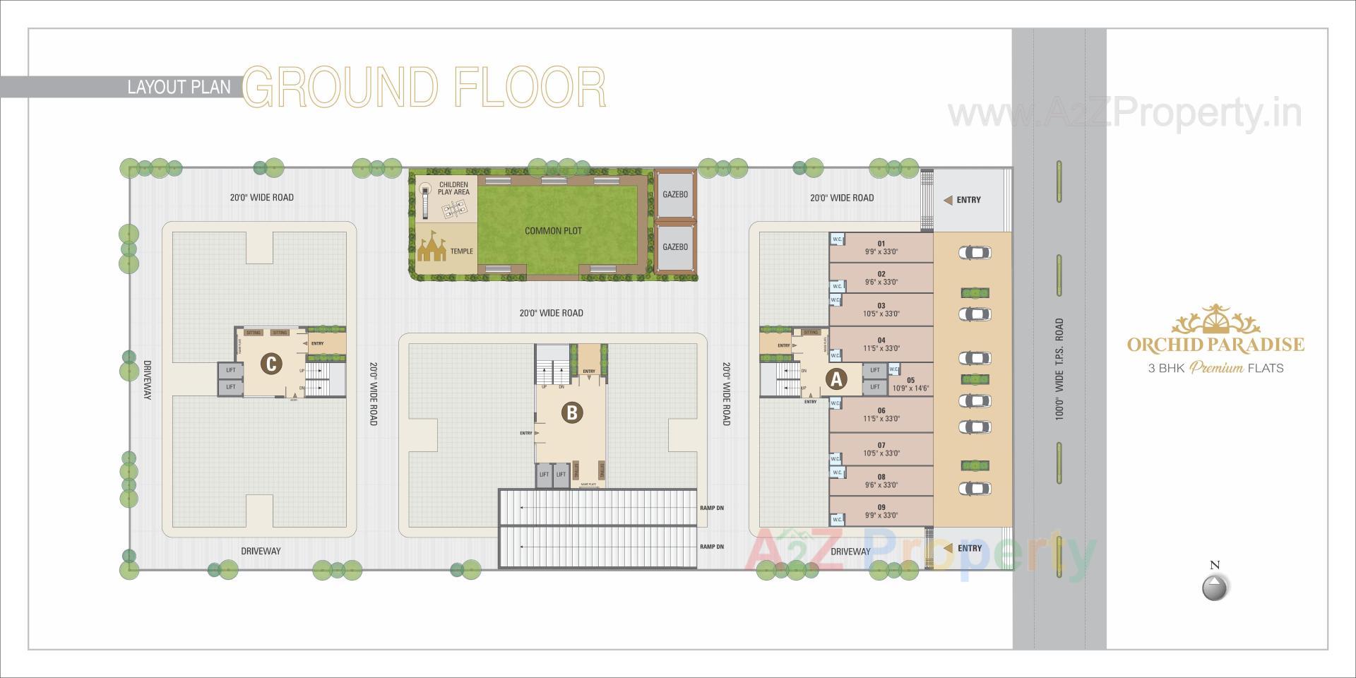 Layout of real estate project Orchid Paradise located at Naroda, Ahmedabad, Gujarat