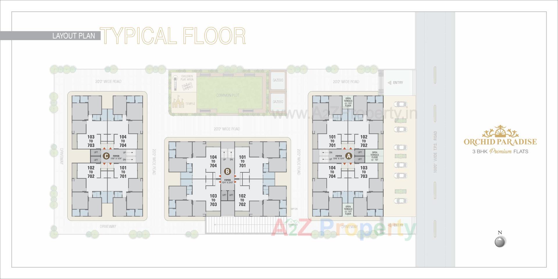 Layout of real estate project Orchid Paradise located at Naroda, Ahmedabad, Gujarat