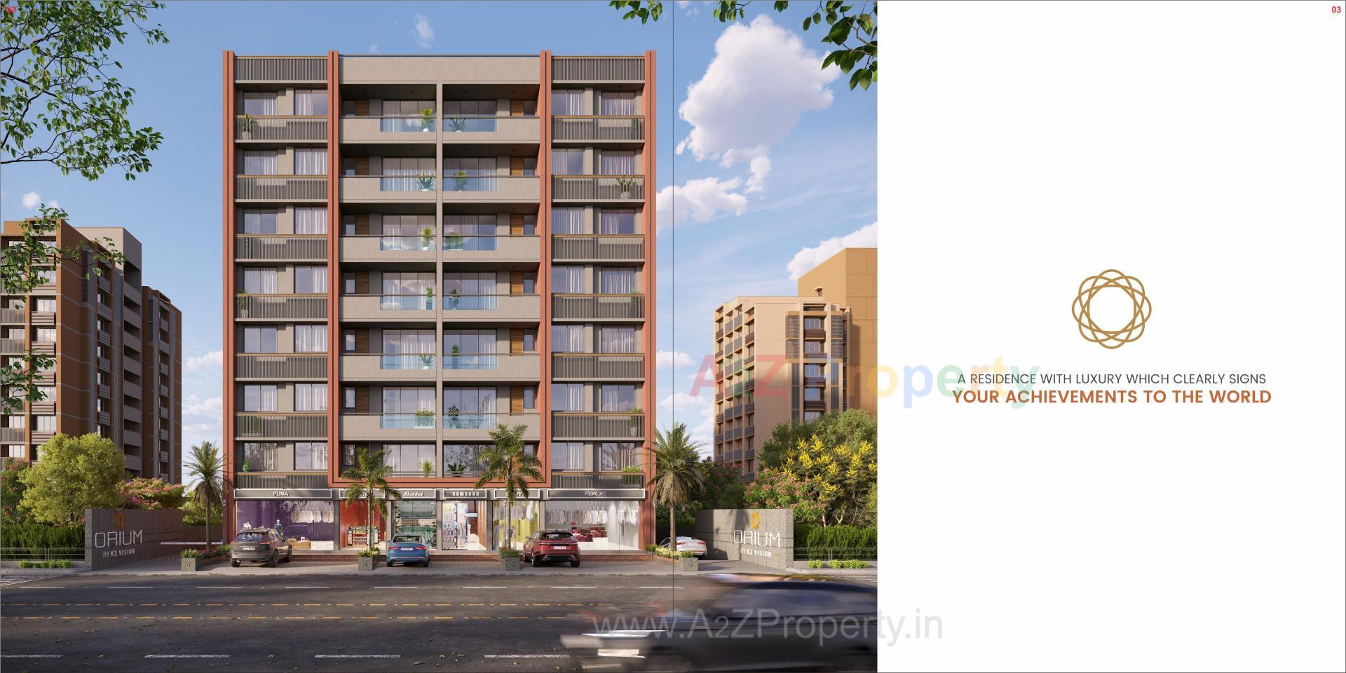 3D Elevation of real estate project Orium located at Tragad, Ahmedabad, Gujarat