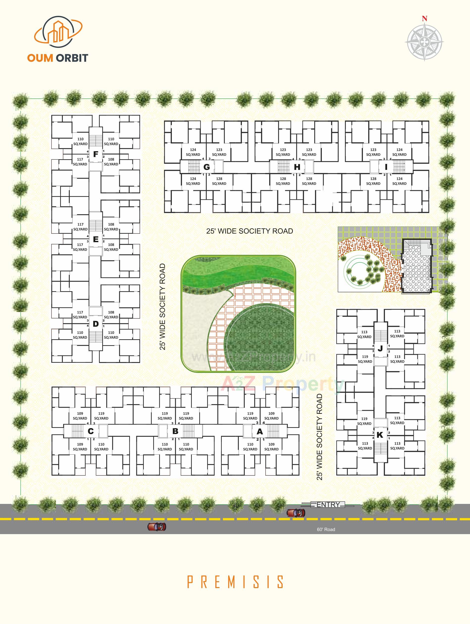 Layout of real estate project Oum Orbit located at Vinzol, Ahmedabad, Gujarat