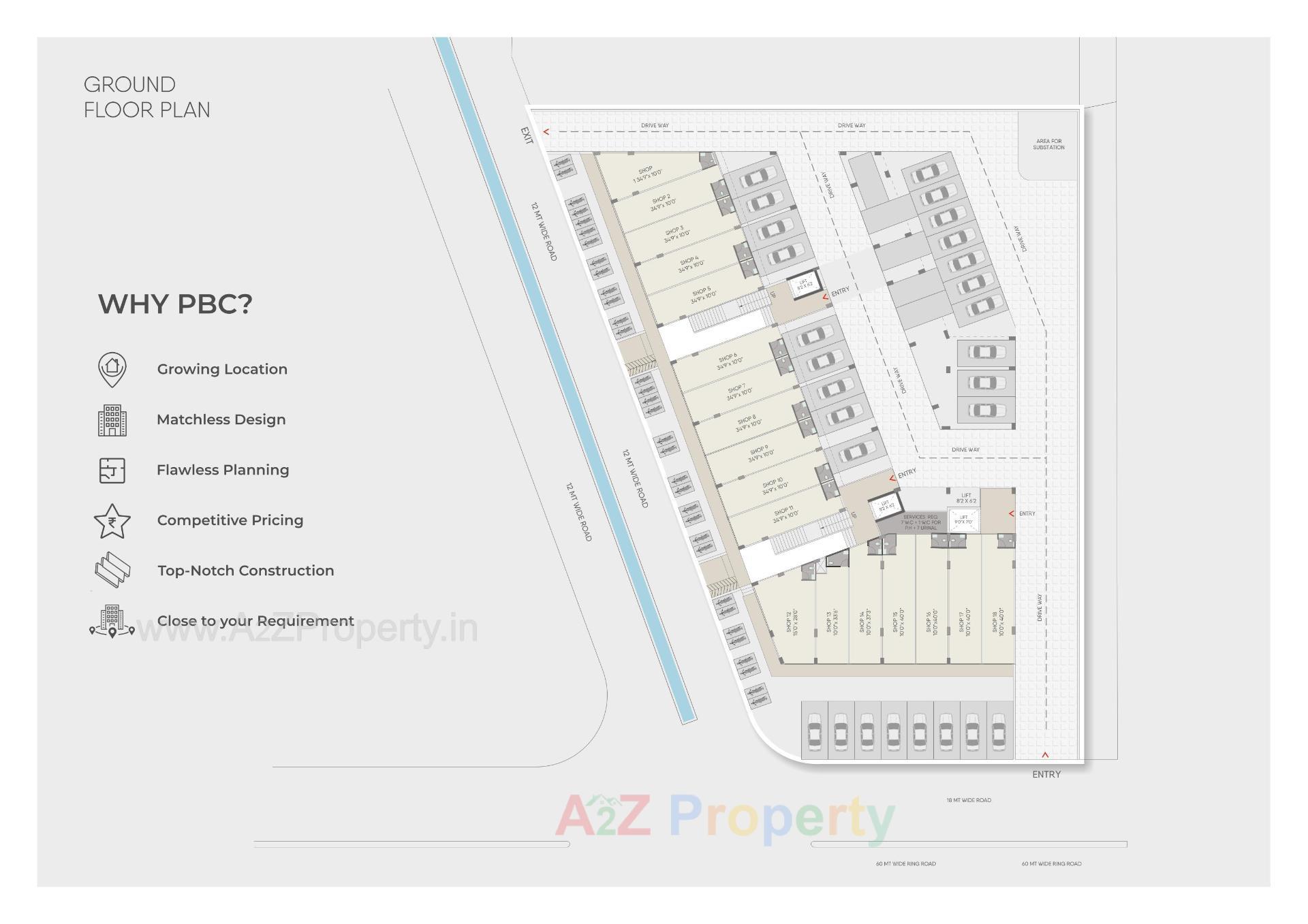 Layout of real estate project Paarijat Business Center located at Vatva, Ahmedabad, Gujarat