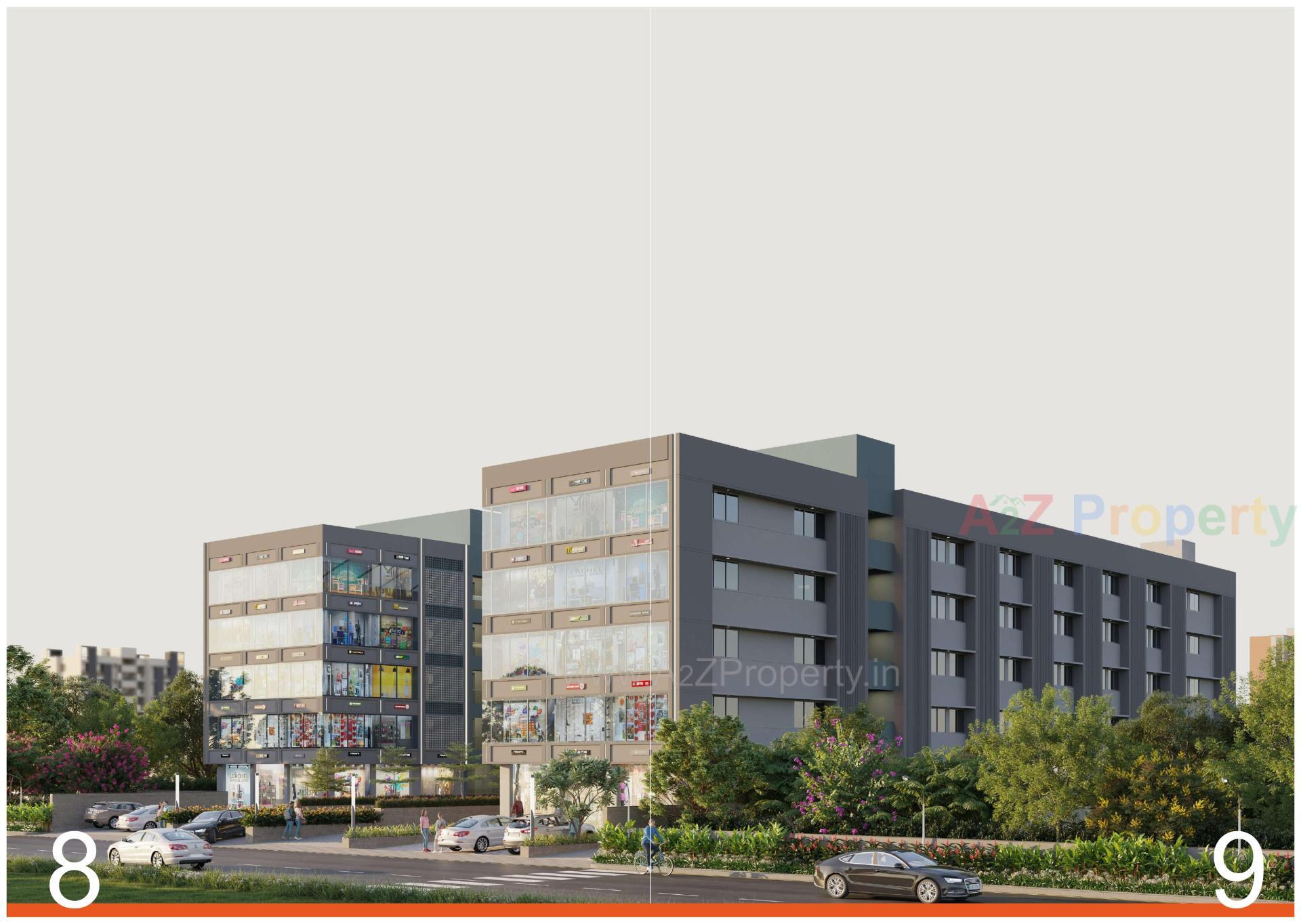 3D Elevation of real estate project Paarijat  Hub located at Ahmedabad, Ahmedabad, Gujarat