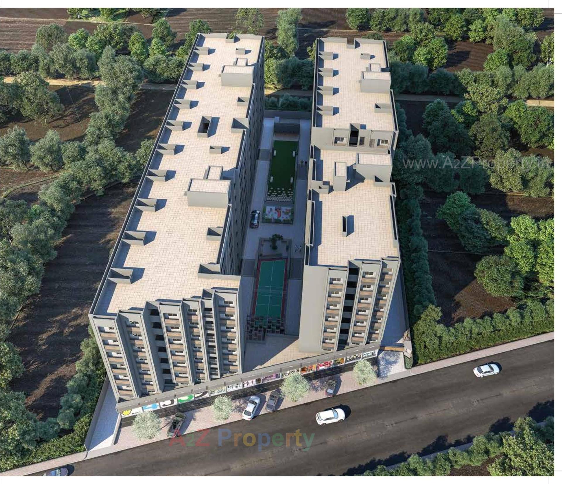 3D Elevation of real estate project Paarijat Vishwas located at Ahmedabad, Ahmedabad, Gujarat