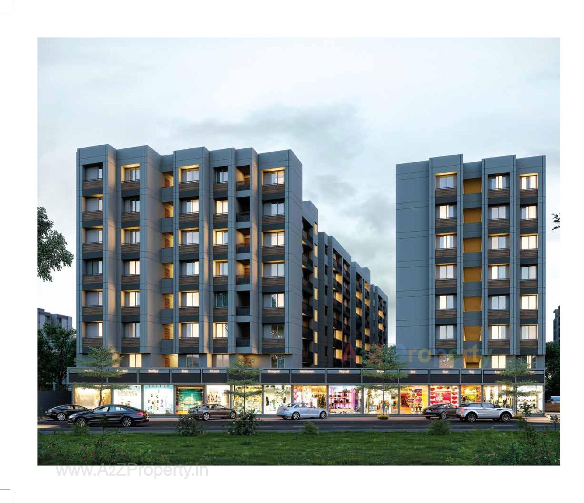 3D Elevation of real estate project Paarijat Vishwas located at Ahmedabad, Ahmedabad, Gujarat