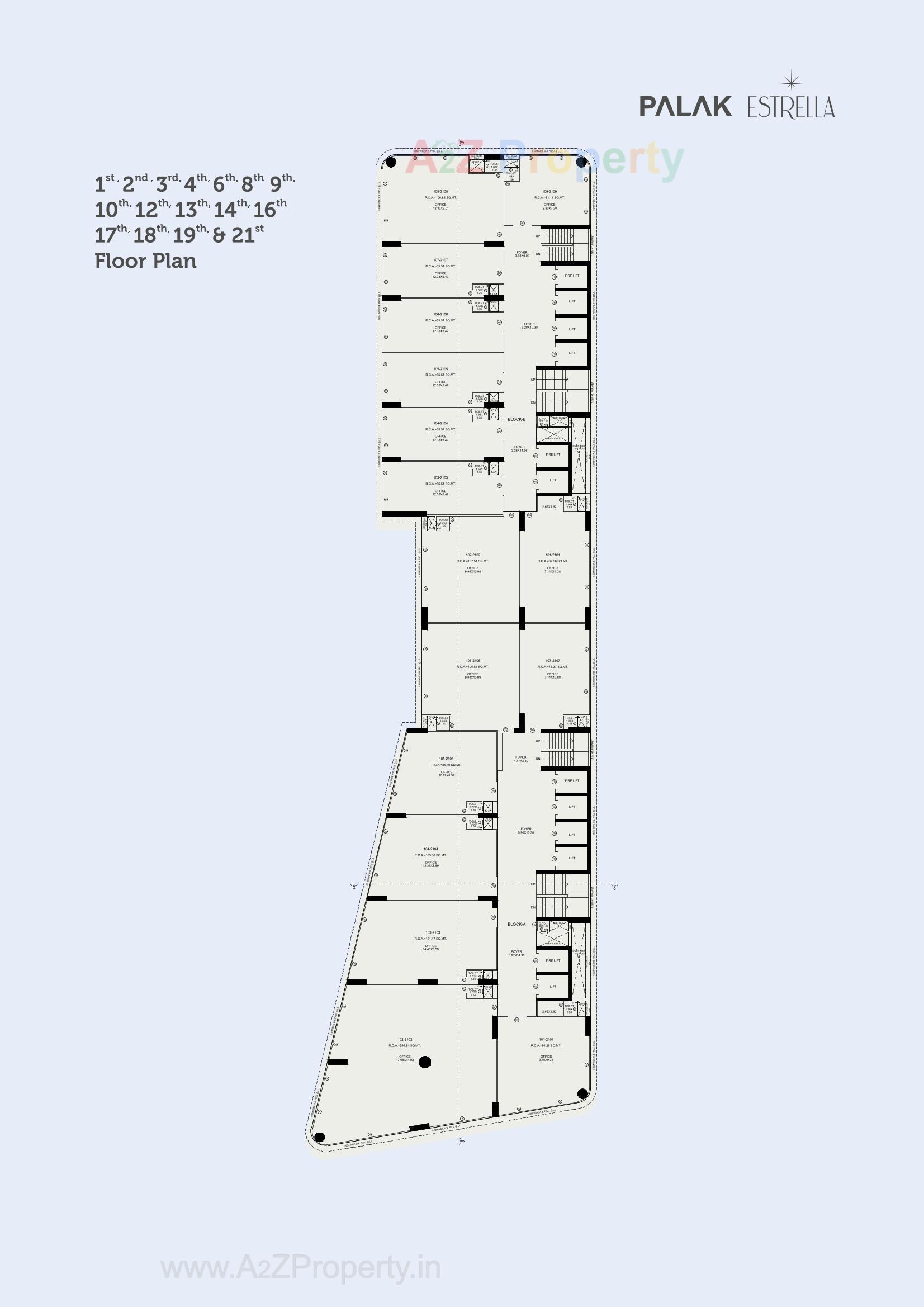 Layout of real estate project Palak Estrella located at Ambli, Ahmedabad, Gujarat