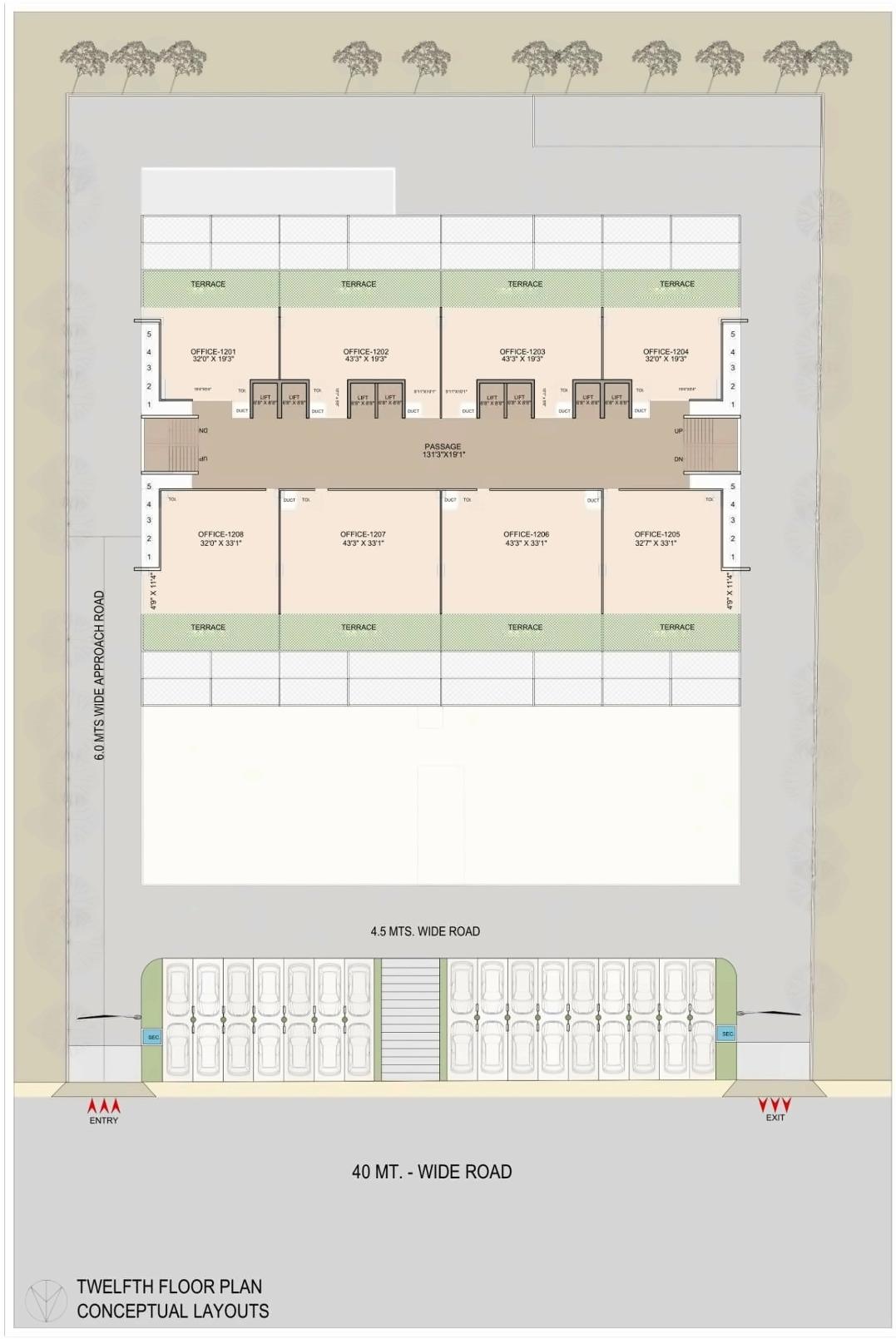 Layout of real estate project Palak Prime located at Ambli, Ahmedabad, Gujarat