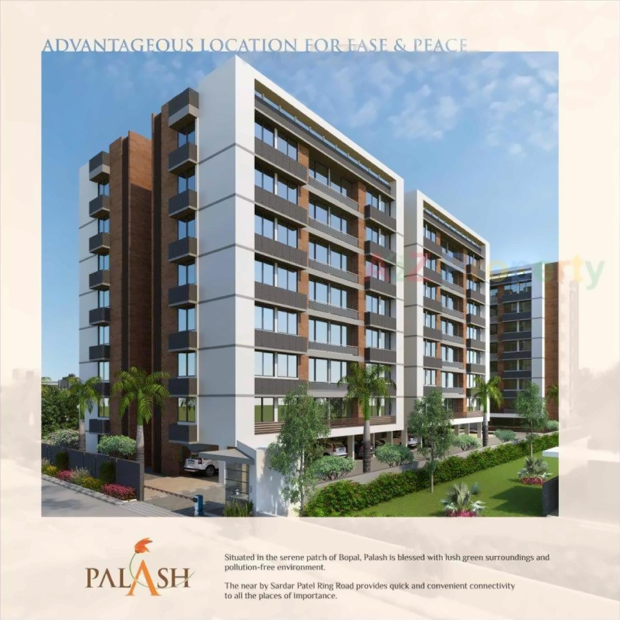 3D Elevation of real estate project Palash Residences located at Bopal, Ahmedabad, Gujarat
