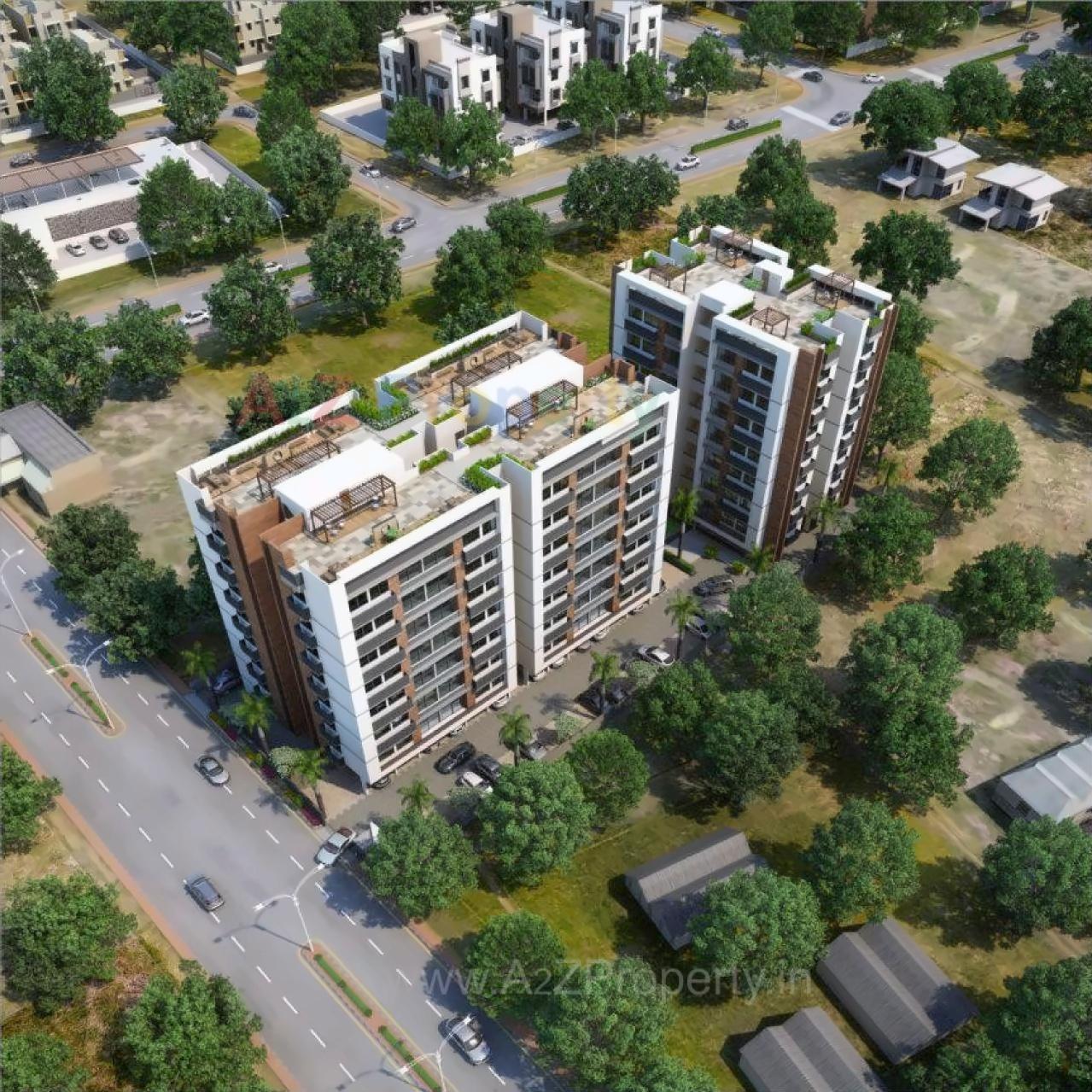 3D Elevation of real estate project Palash Residences located at Bopal, Ahmedabad, Gujarat