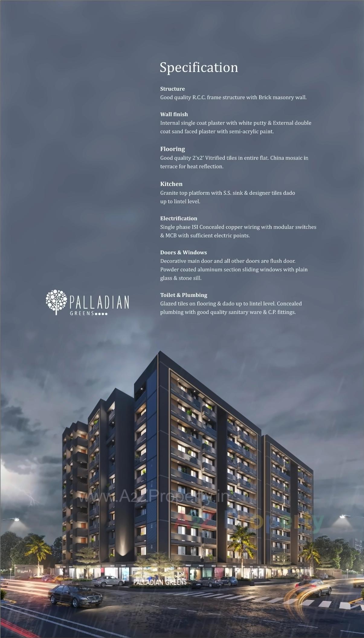3D Elevation of real estate project Palladian Greens located at Ghuma, Ahmedabad, Gujarat