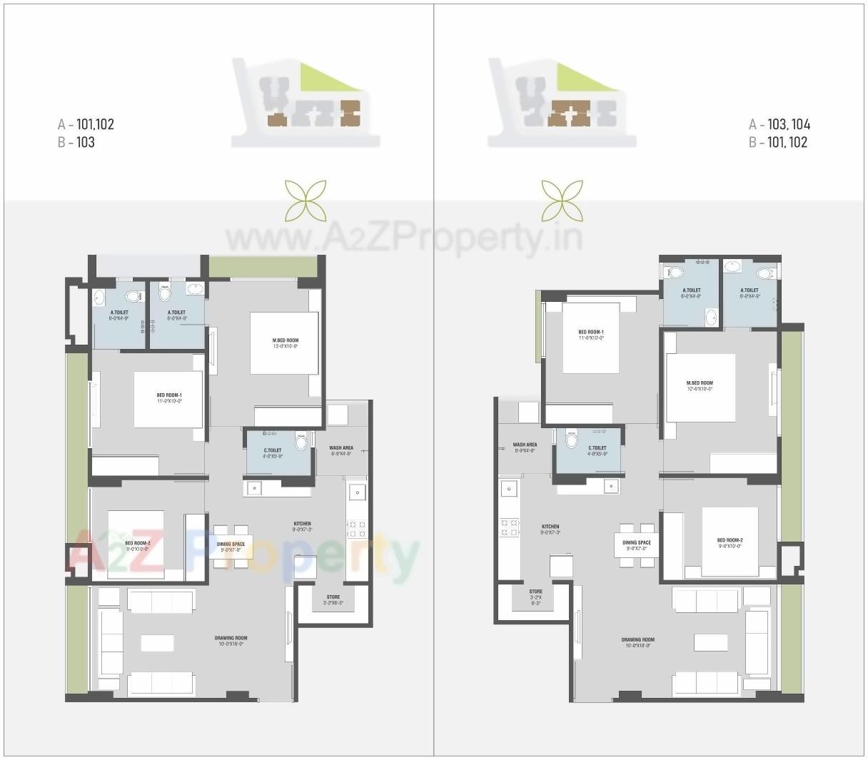 Layout of real estate project Palladian Greens located at Ghuma, Ahmedabad, Gujarat