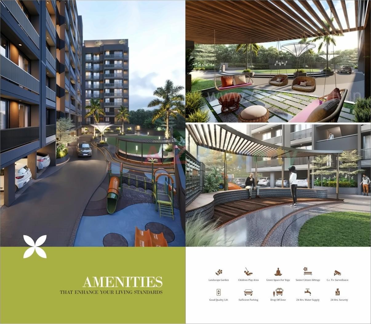 3D Elevation of real estate project Palladian Greens located at Ghuma, Ahmedabad, Gujarat