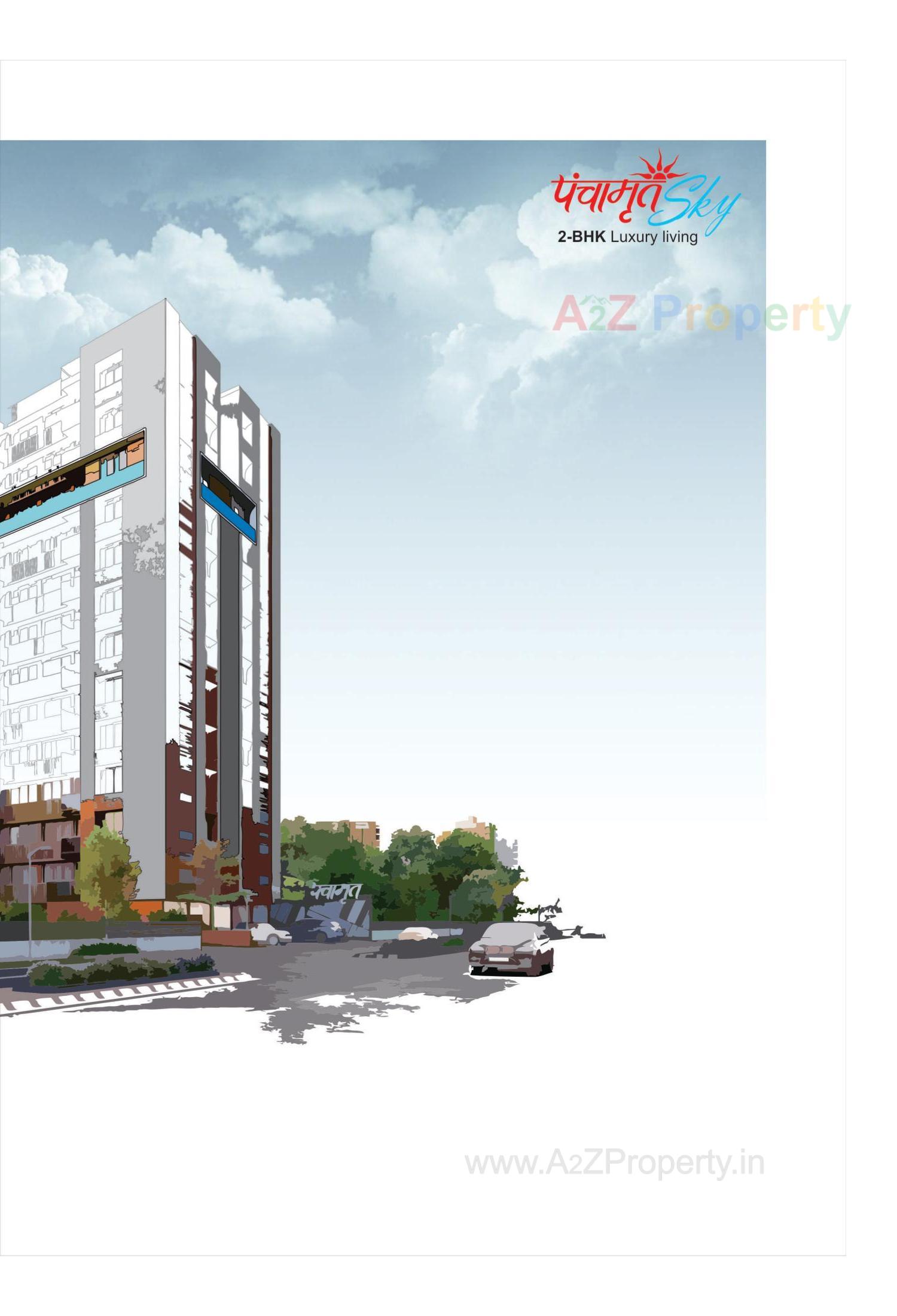 3D Elevation of real estate project Panchamrut Sky located at Gota, Ahmedabad, Gujarat