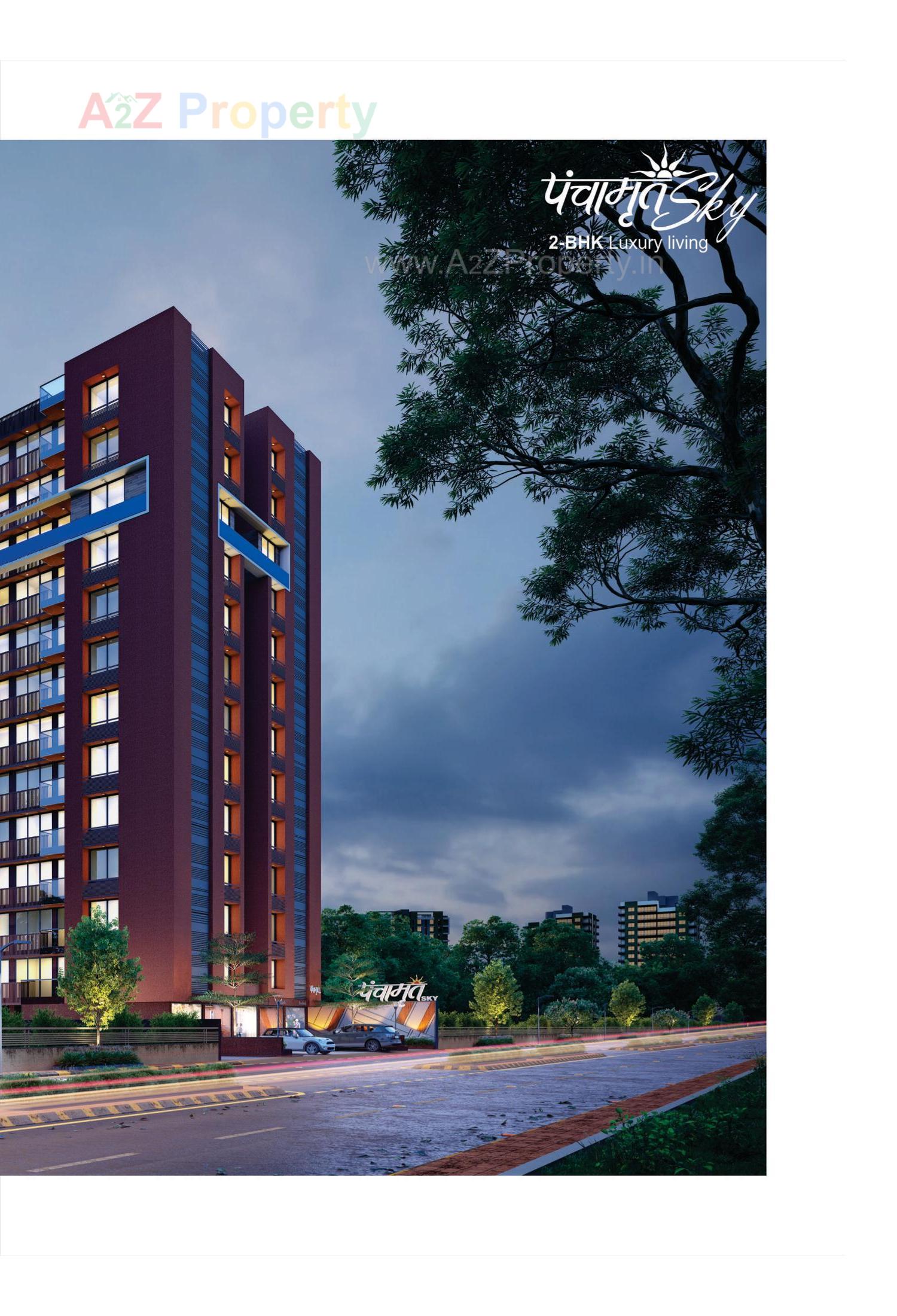 3D Elevation of real estate project Panchamrut Sky located at Gota, Ahmedabad, Gujarat