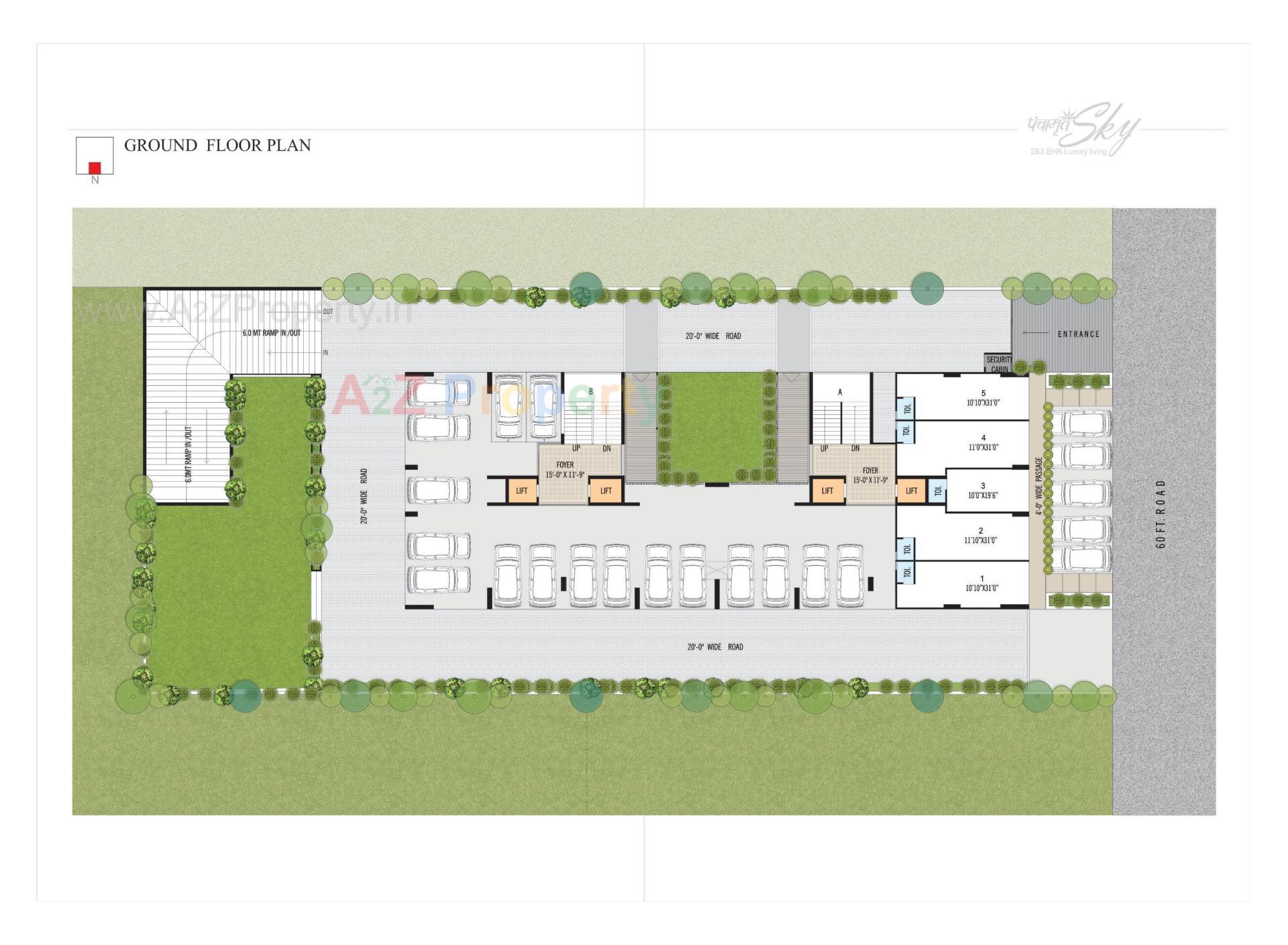 Layout of real estate project Panchamrut Sky located at Gota, Ahmedabad, Gujarat