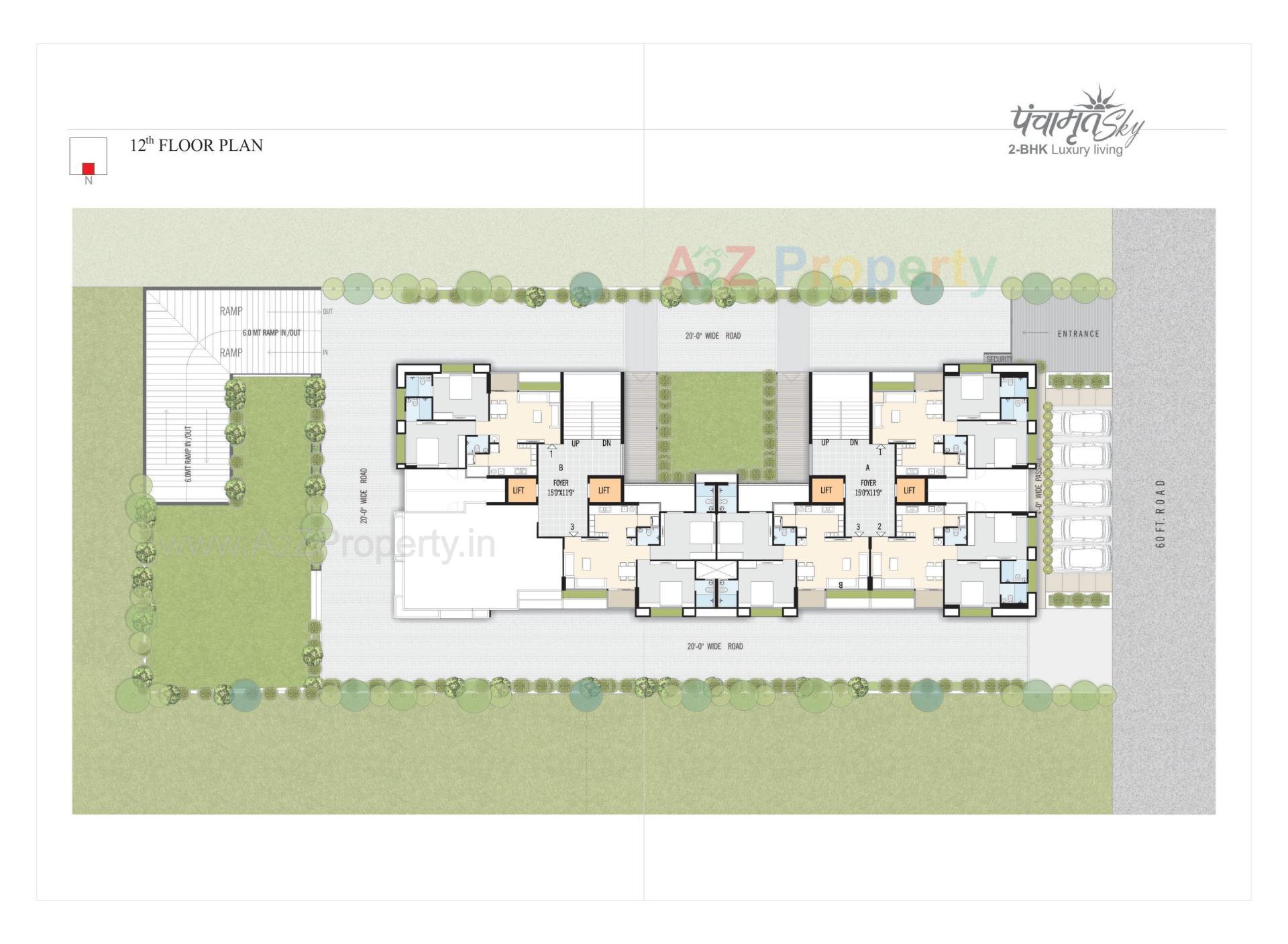 Layout of real estate project Panchamrut Sky located at Gota, Ahmedabad, Gujarat