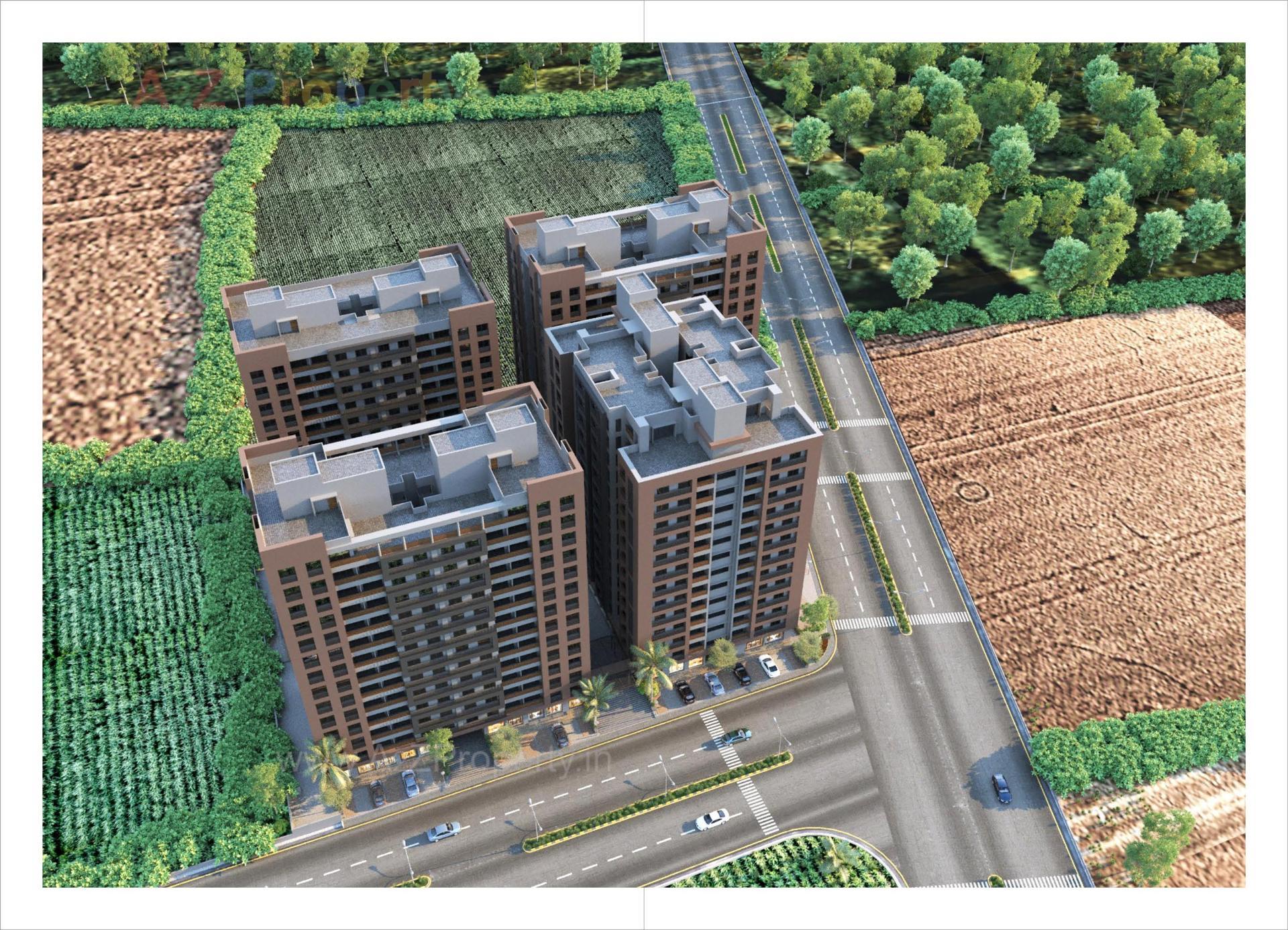 3D Elevation of real estate project Panchamrut Skyz located at Saij, Ahmedabad, Gujarat