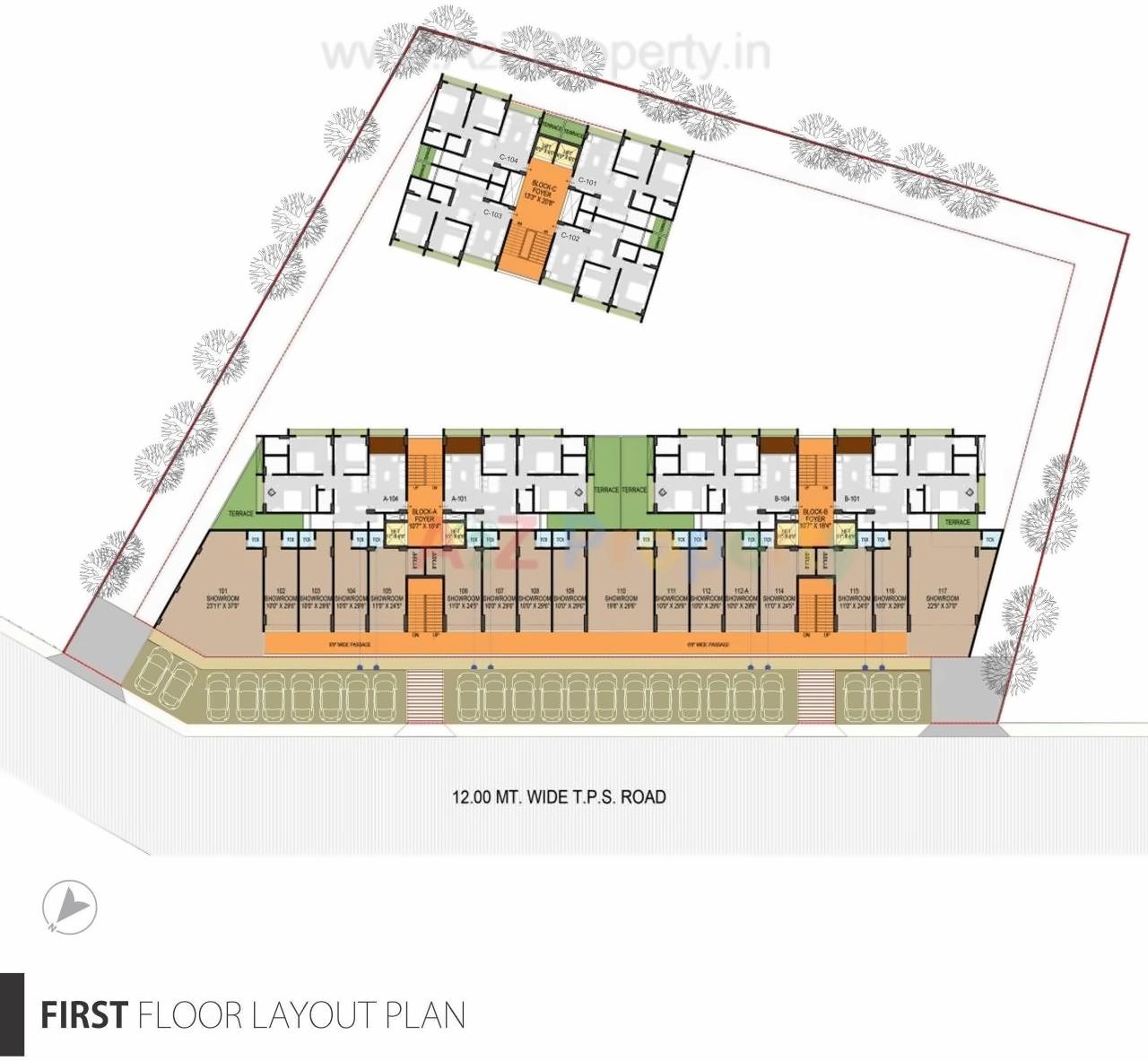 Layout of real estate project Panchmukhi Hexa located at Bopal, Ahmedabad, Gujarat