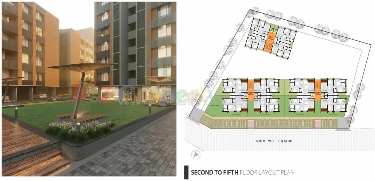 Layout of real estate project Panchmukhi Hexa located at Bopal, Ahmedabad, Gujarat