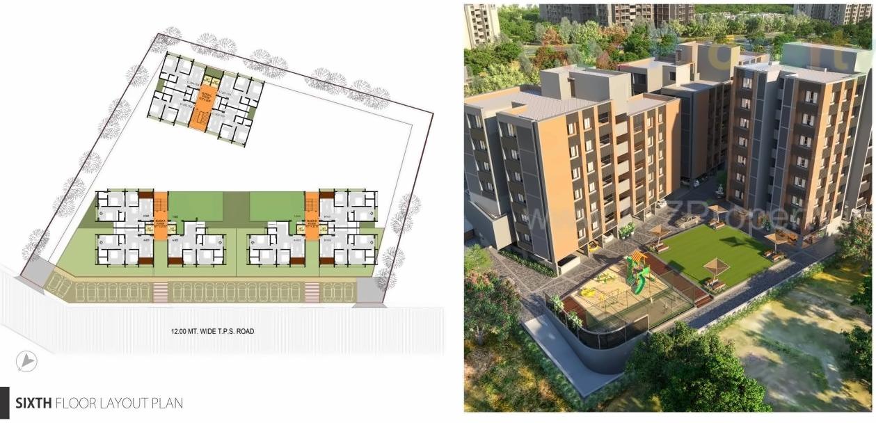Layout of real estate project Panchmukhi Hexa located at Bopal, Ahmedabad, Gujarat