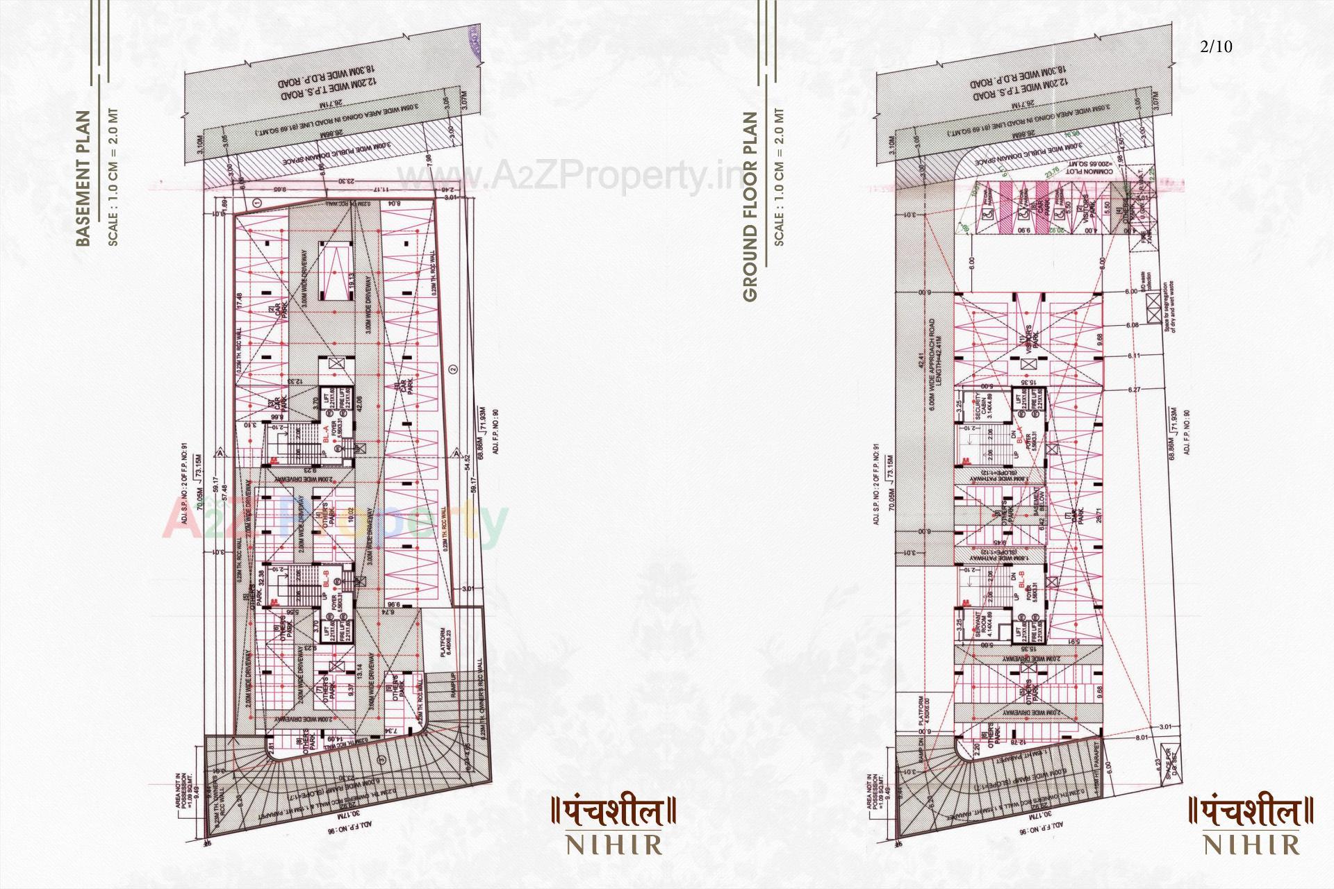 Layout of real estate project Panchshil Nihir located at Paldi, Ahmedabad, Gujarat