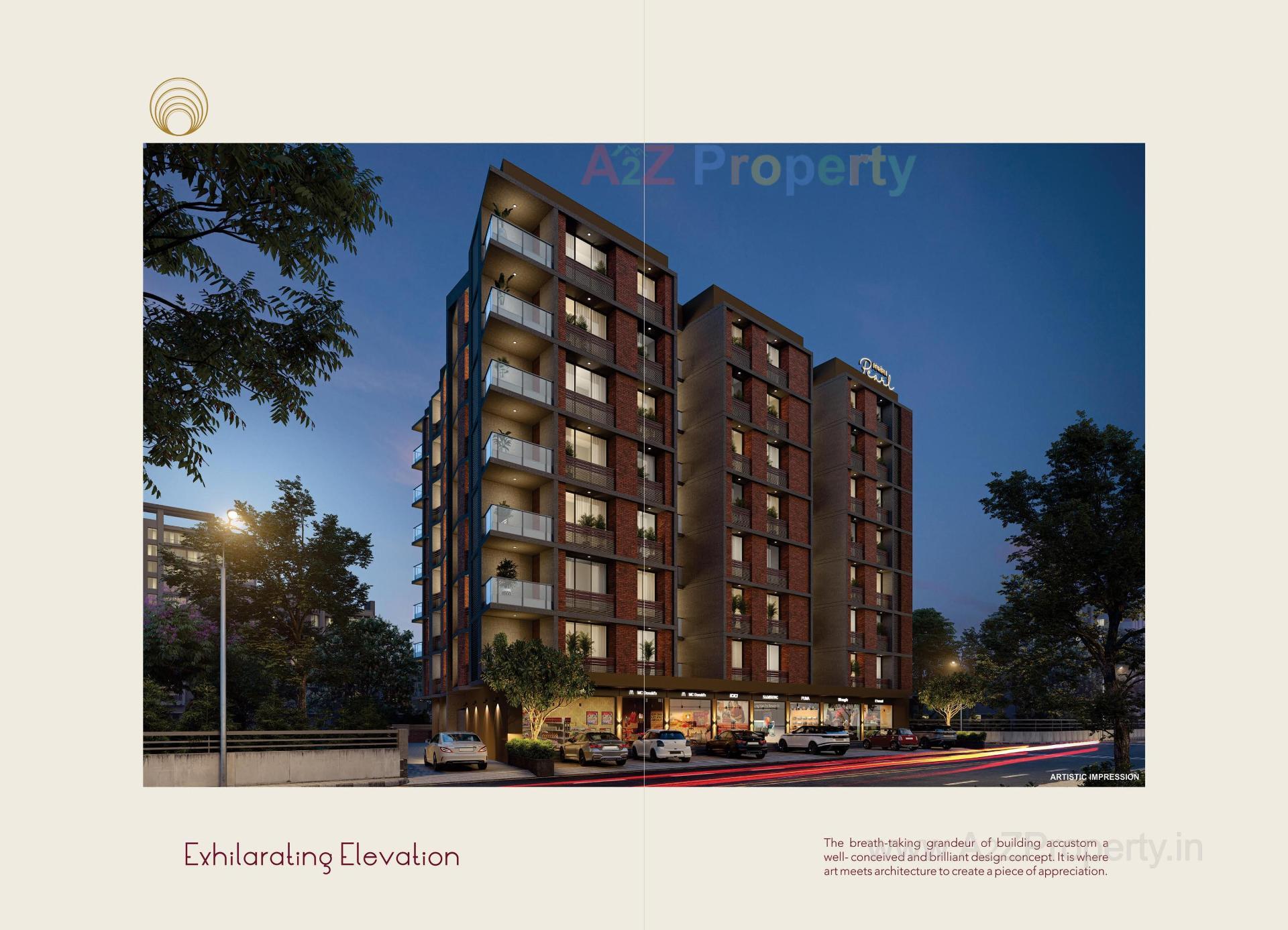 3D Elevation of real estate project Panchshil Pearl located at Usmanpura, Ahmedabad, Gujarat