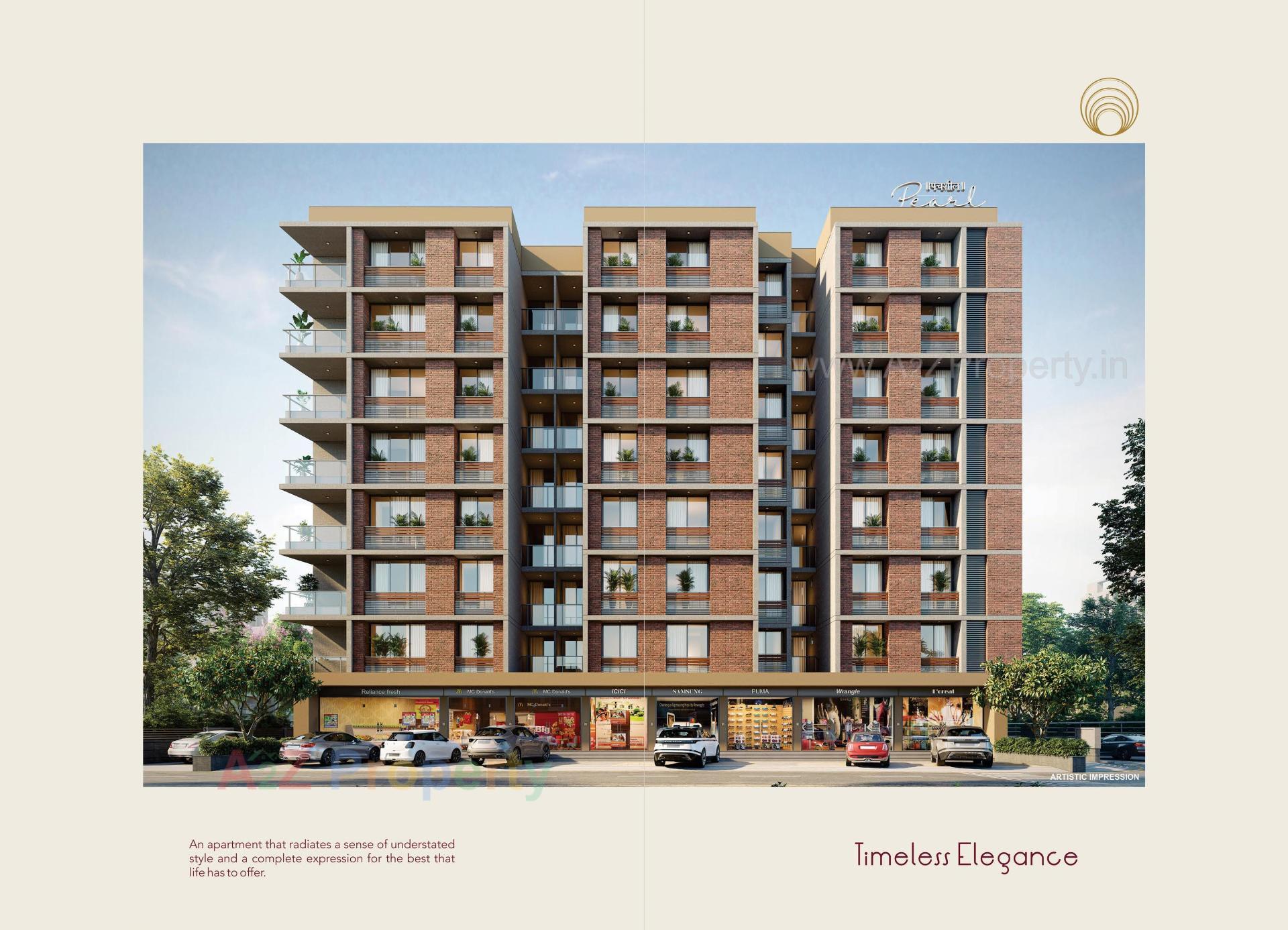 3D Elevation of real estate project Panchshil Pearl located at Usmanpura, Ahmedabad, Gujarat