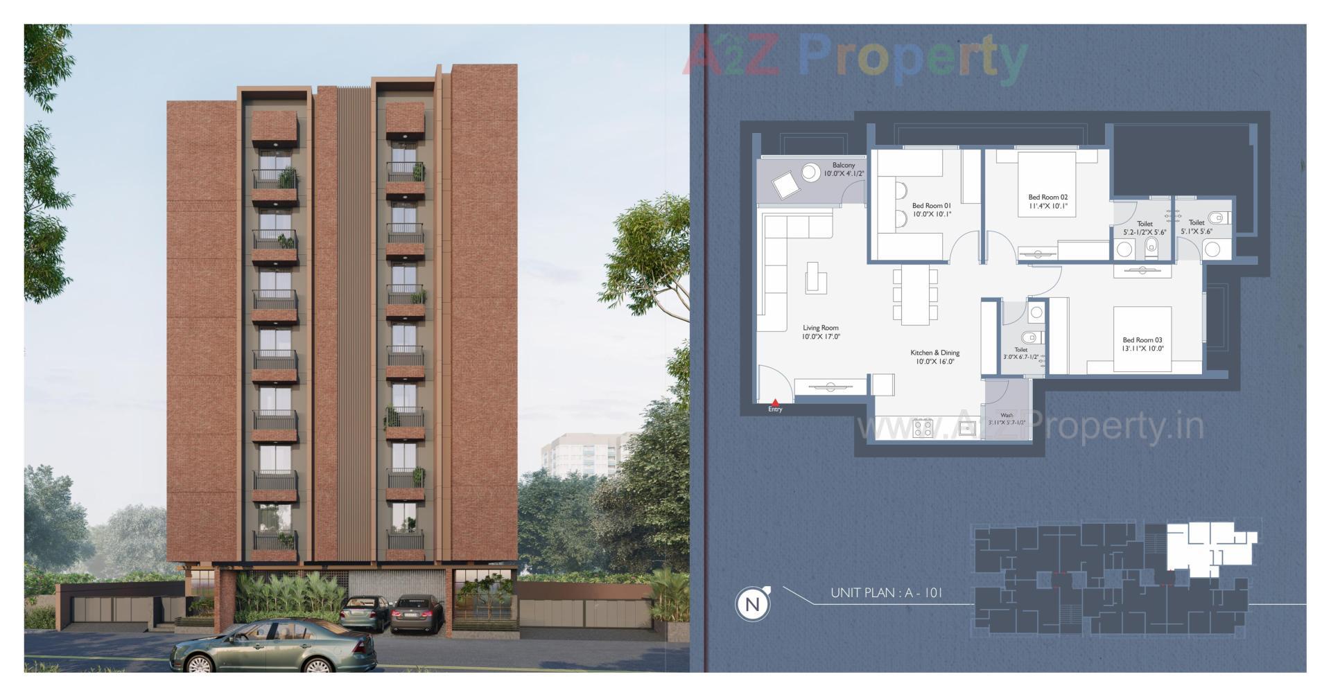 Layout of real estate project Panchshil Punit Appartment located at Khokhra, Ahmedabad, Gujarat