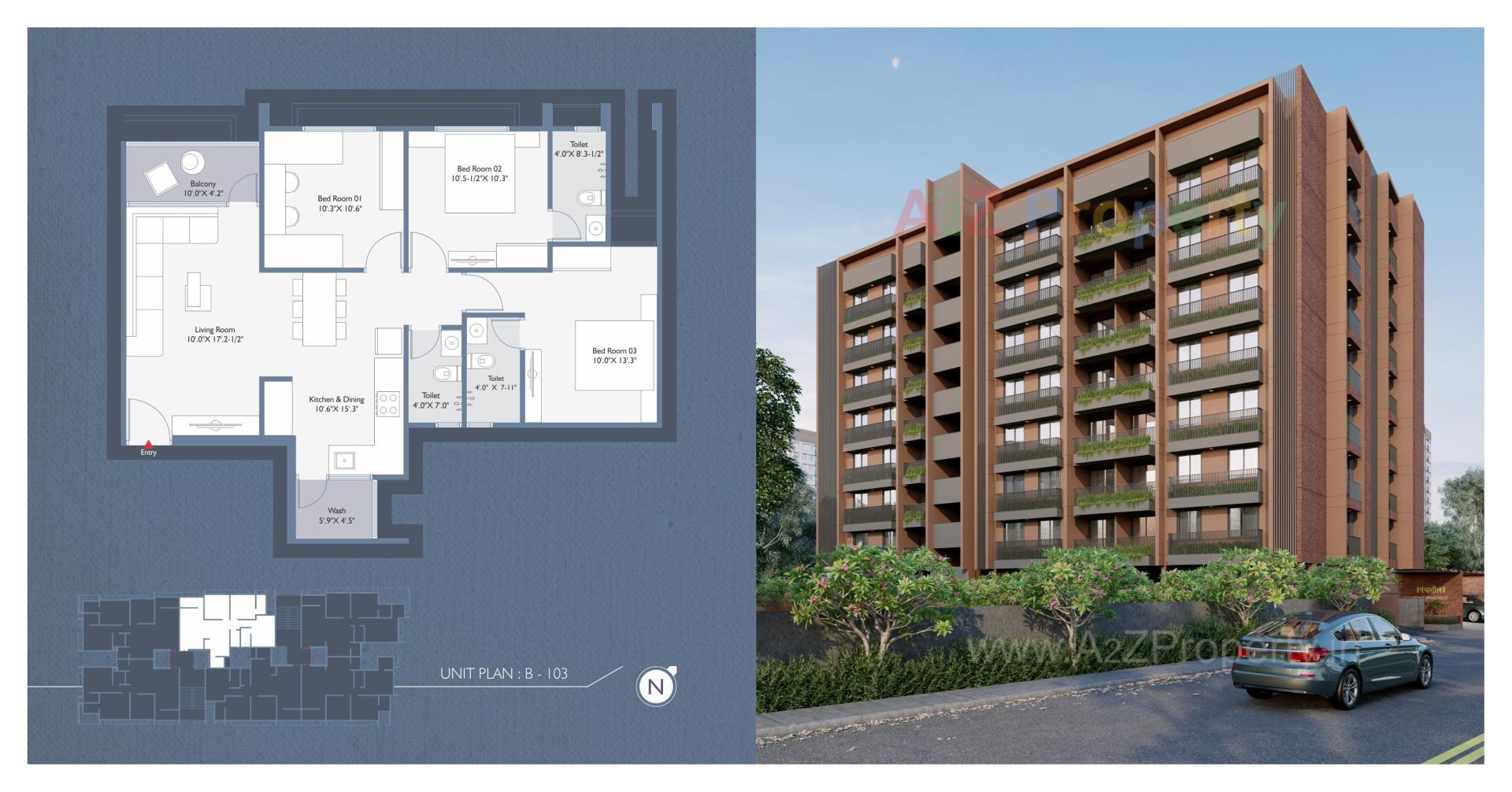 Layout of real estate project Panchshil Punit Appartment located at Khokhra, Ahmedabad, Gujarat