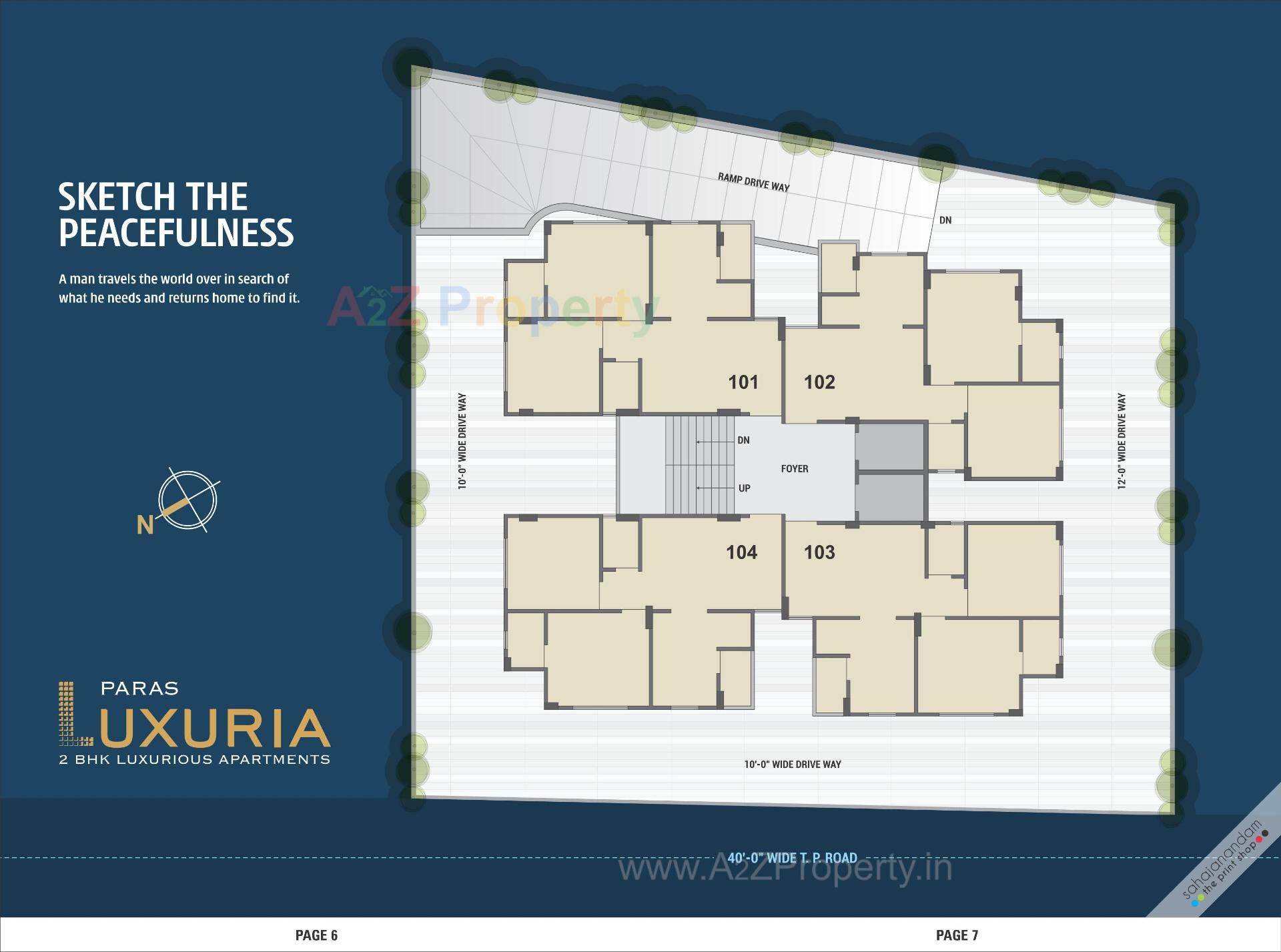 Layout of real estate project Paras Luxuria located at Chandkheda, Ahmedabad, Gujarat