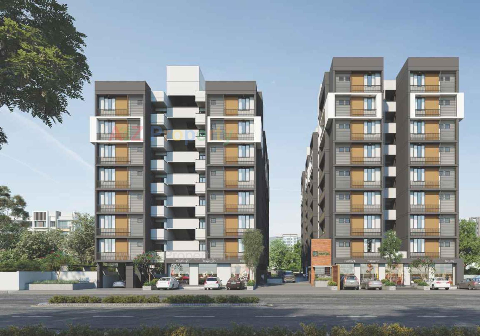 3D Elevation of real estate project Parijat Residency located at Chiloda, Ahmedabad, Gujarat