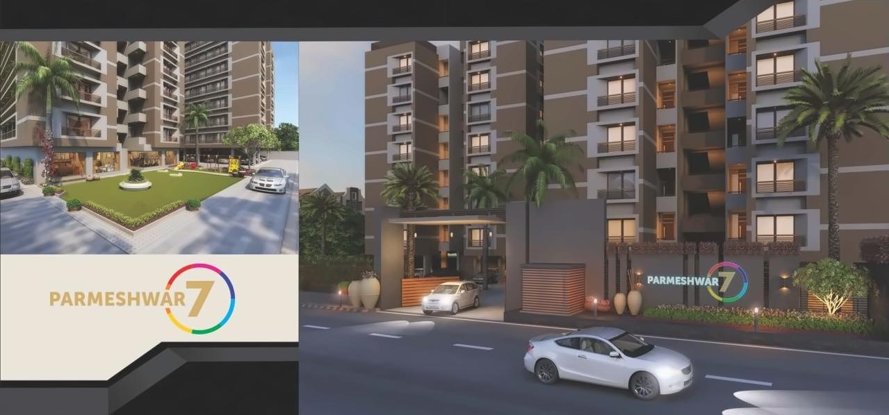 3D Elevation of real estate project Parmeshwar located at Jagatpur, Ahmedabad, Gujarat