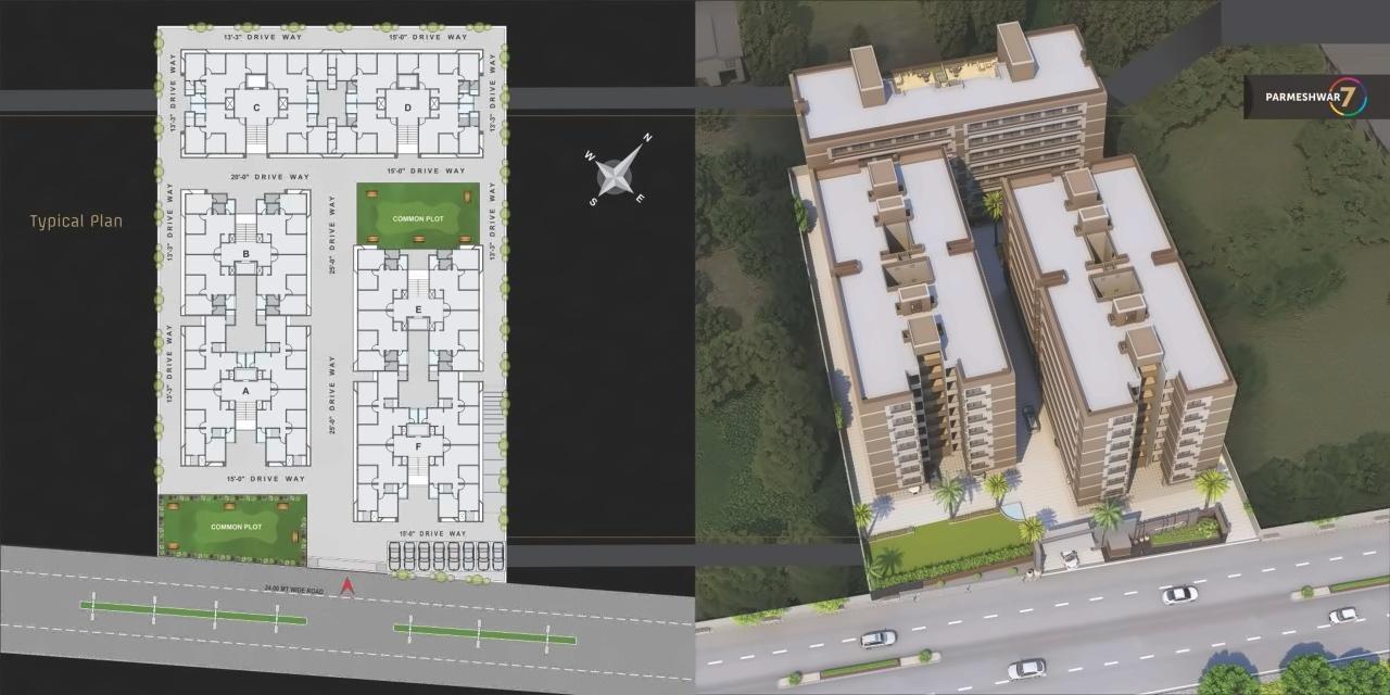 Layout of real estate project Parmeshwar located at Jagatpur, Ahmedabad, Gujarat