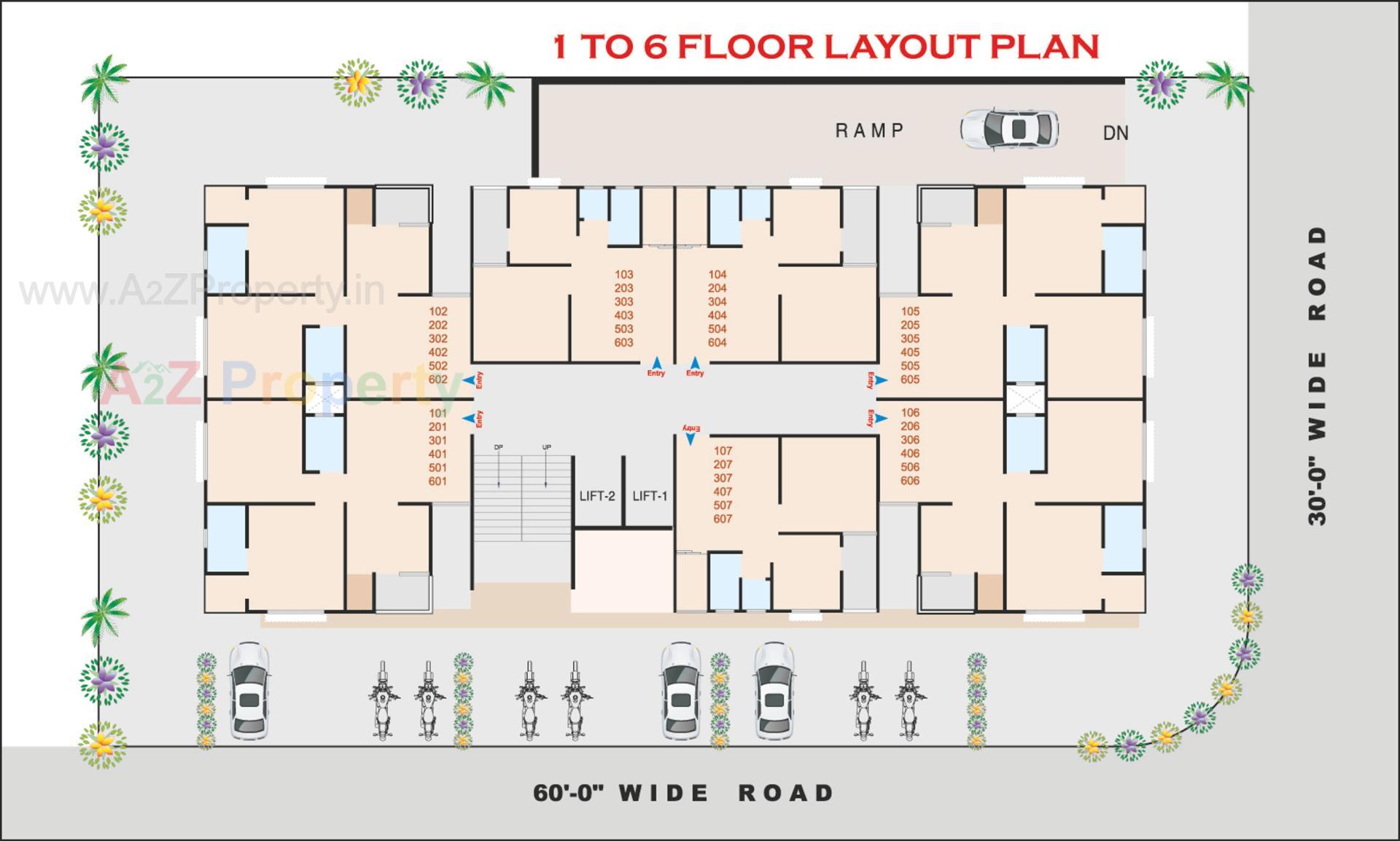 Layout of real estate project Parmeshwar Heights located at Singarva, Ahmedabad, Gujarat