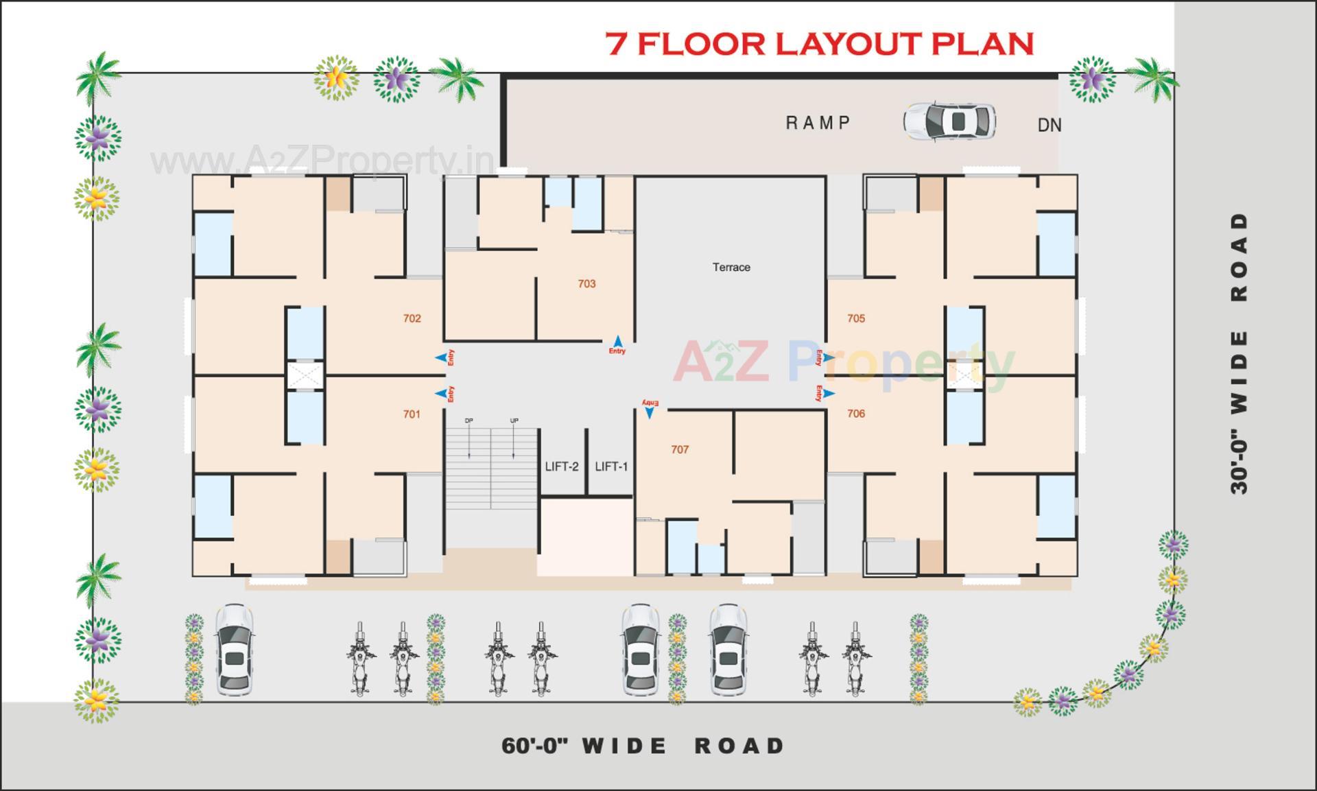 Layout of real estate project Parmeshwar Heights located at Singarva, Ahmedabad, Gujarat