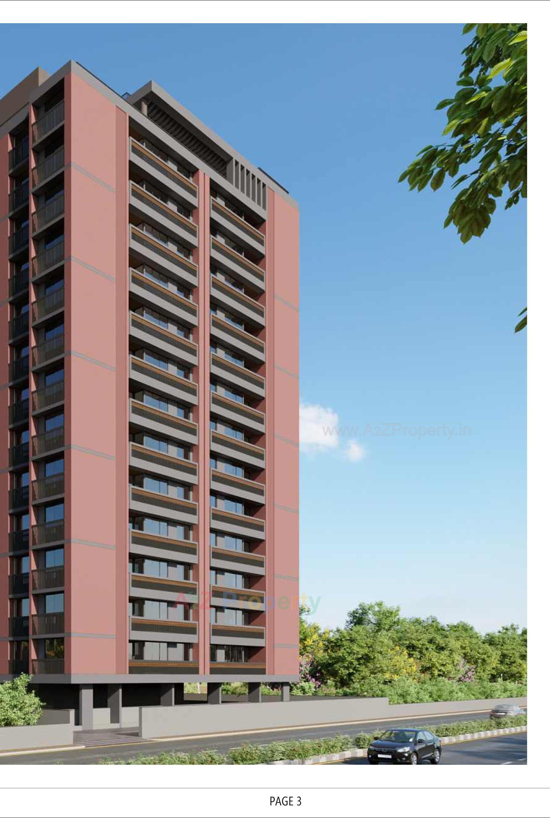 3D Elevation of real estate project Parmeshwar Nilayam located at Tragad, Ahmedabad, Gujarat