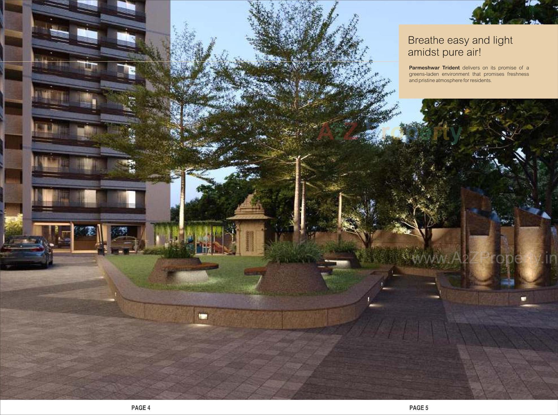 3D Elevation of real estate project Parmeshwar Trident located at Tragad, Ahmedabad, Gujarat