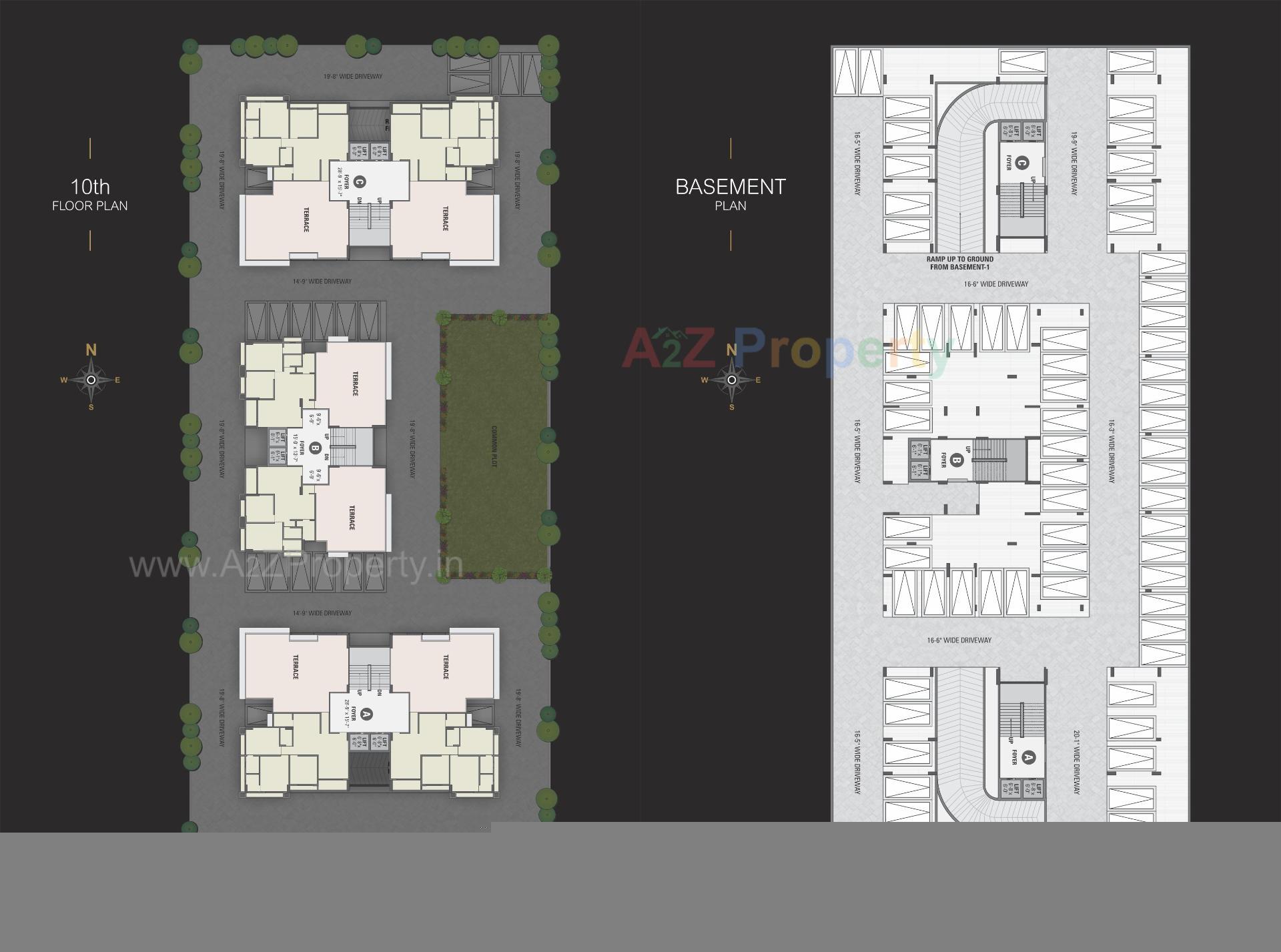 Layout of real estate project Parmeshwar Trident located at Tragad, Ahmedabad, Gujarat