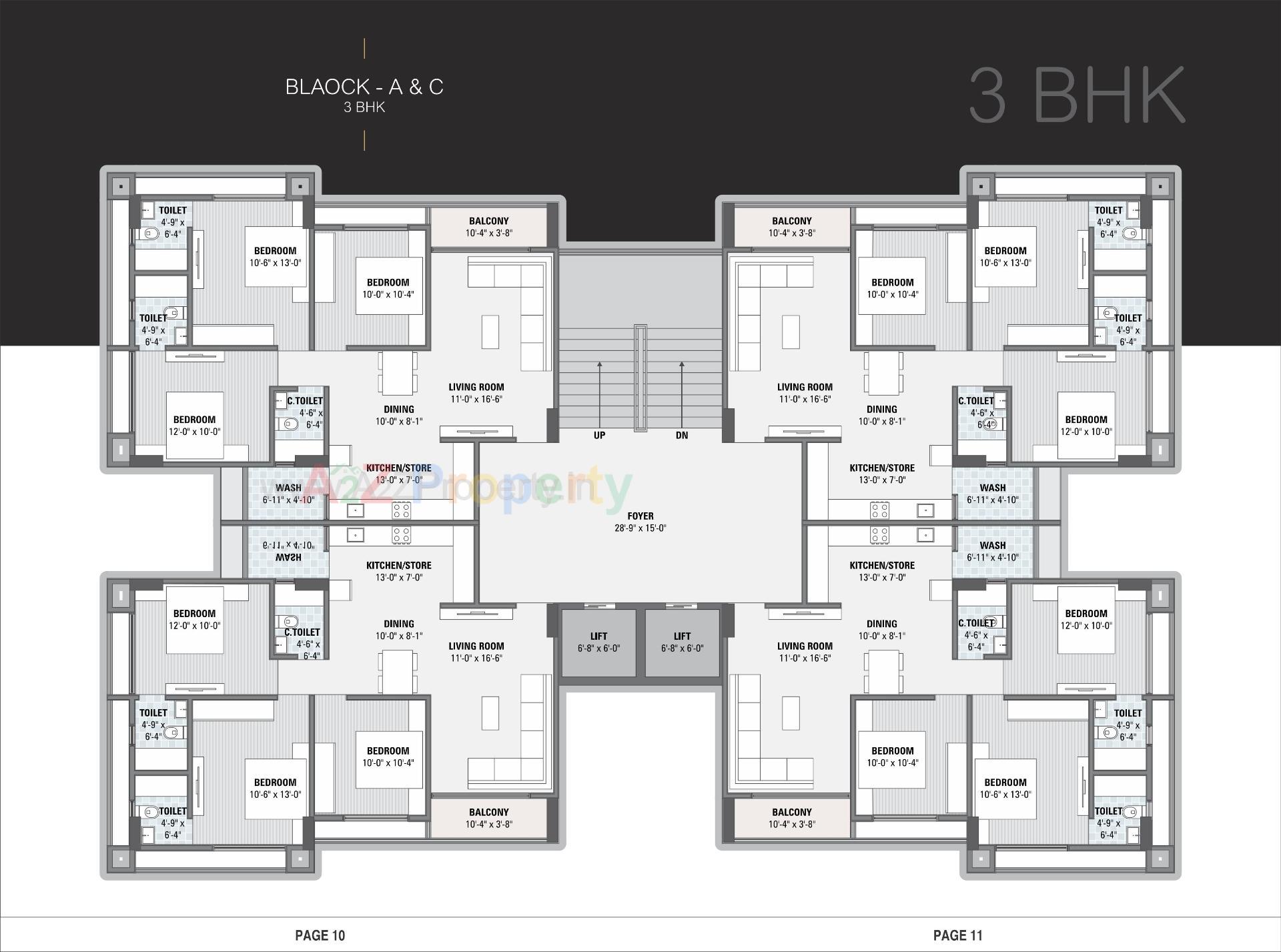 Layout of real estate project Parmeshwar Trident located at Tragad, Ahmedabad, Gujarat