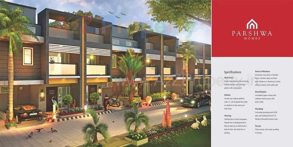 3D Elevation of real estate project Parshwa Homes located at Sanand, Ahmedabad, Gujarat