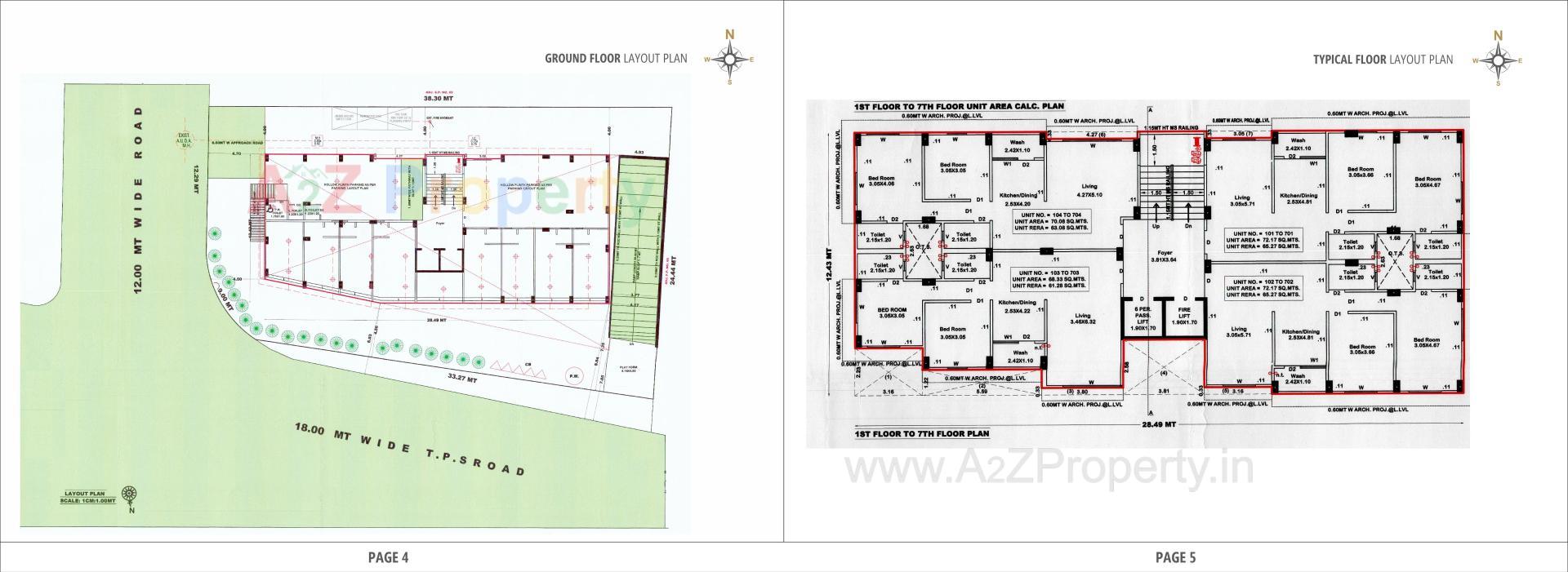 Layout of real estate project Parshwa Platinum located at Ghuma, Ahmedabad, Gujarat