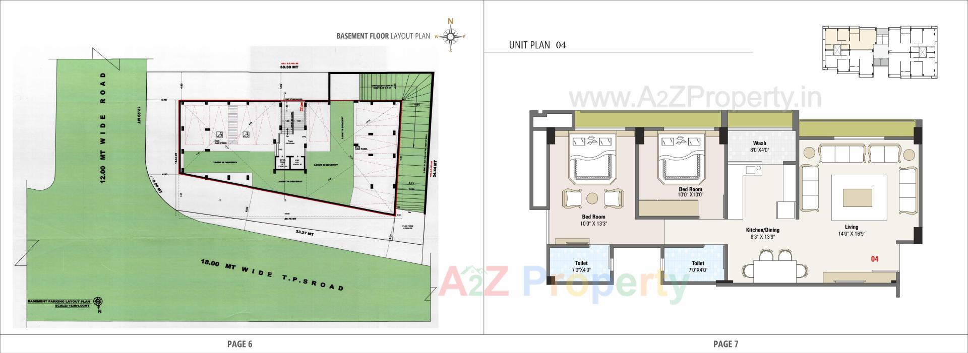 Layout of real estate project Parshwa Platinum located at Ghuma, Ahmedabad, Gujarat