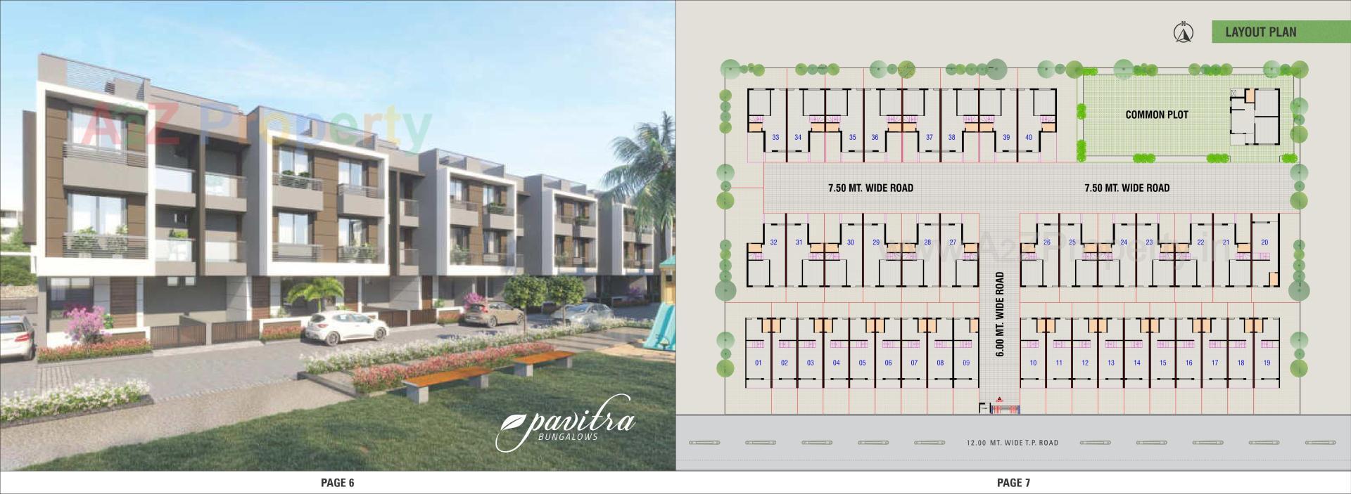 Layout of real estate project Pavitra Bunglows located at Singrava, Ahmedabad, Gujarat