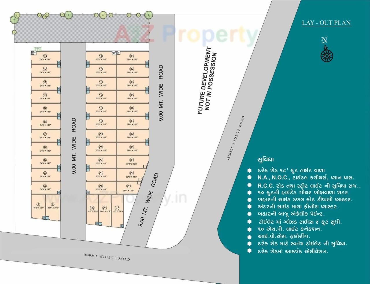 Layout of real estate project Pelican Ind  Estate located at Kathwada, Ahmedabad, Gujarat