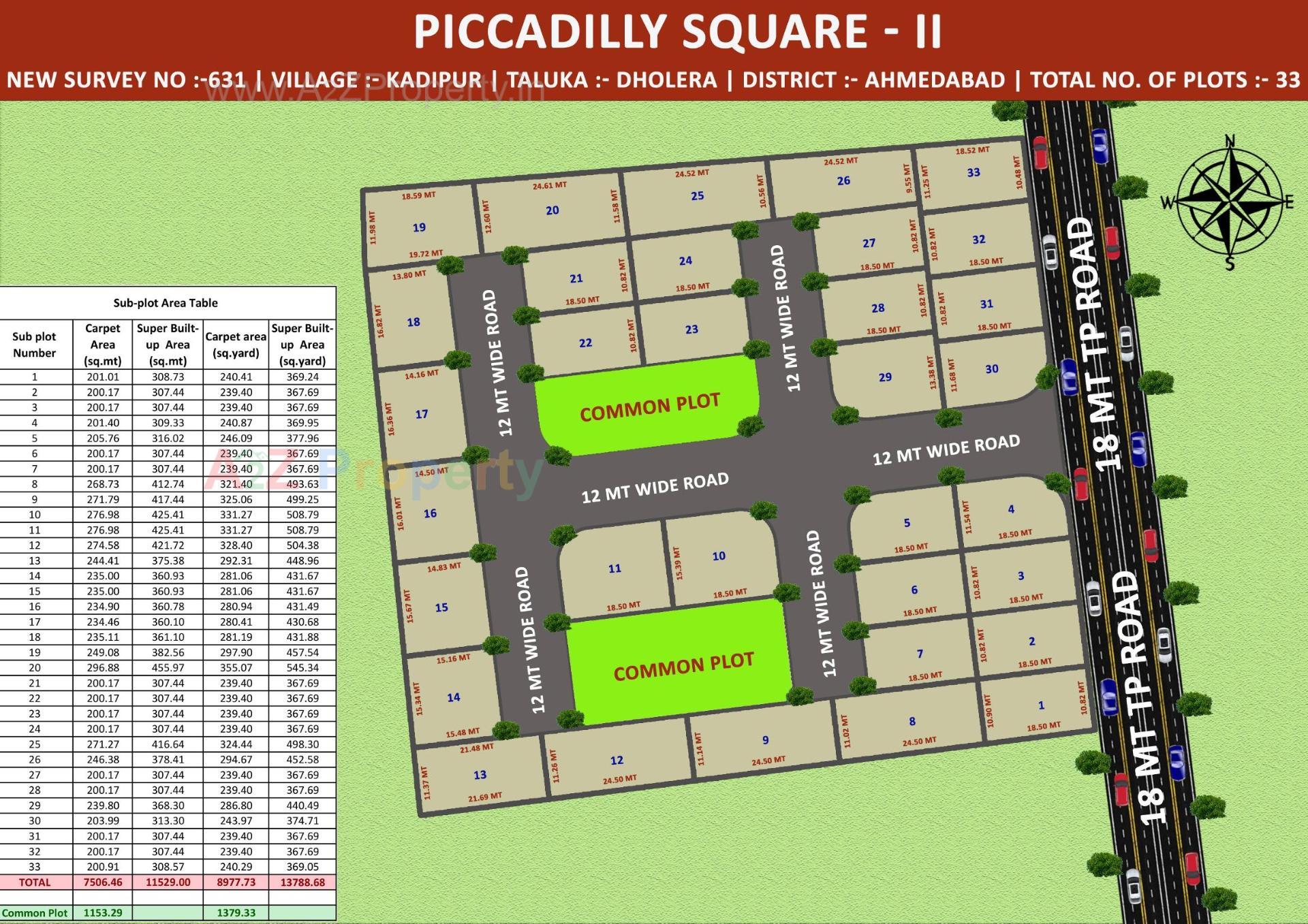 Layout of real estate project Piccadilly Square Ii located at Kadipur, Ahmedabad, Gujarat