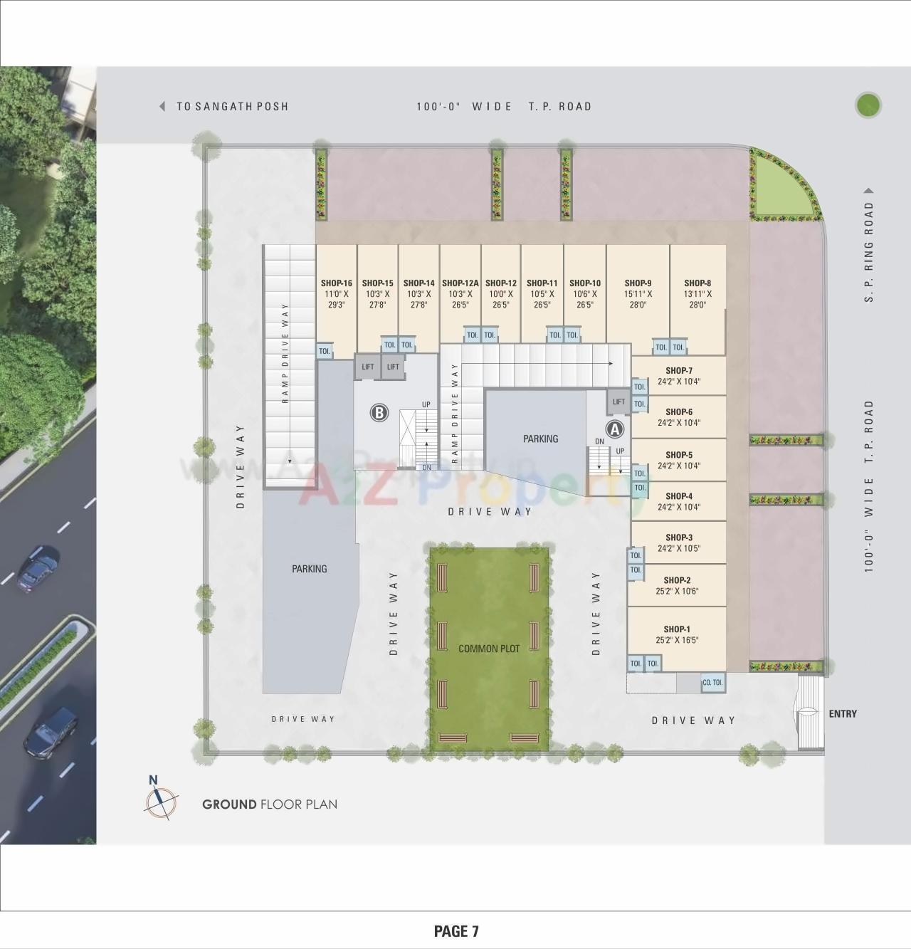 Layout of real estate project Pinnacle located at Chandkheda, Ahmedabad, Gujarat