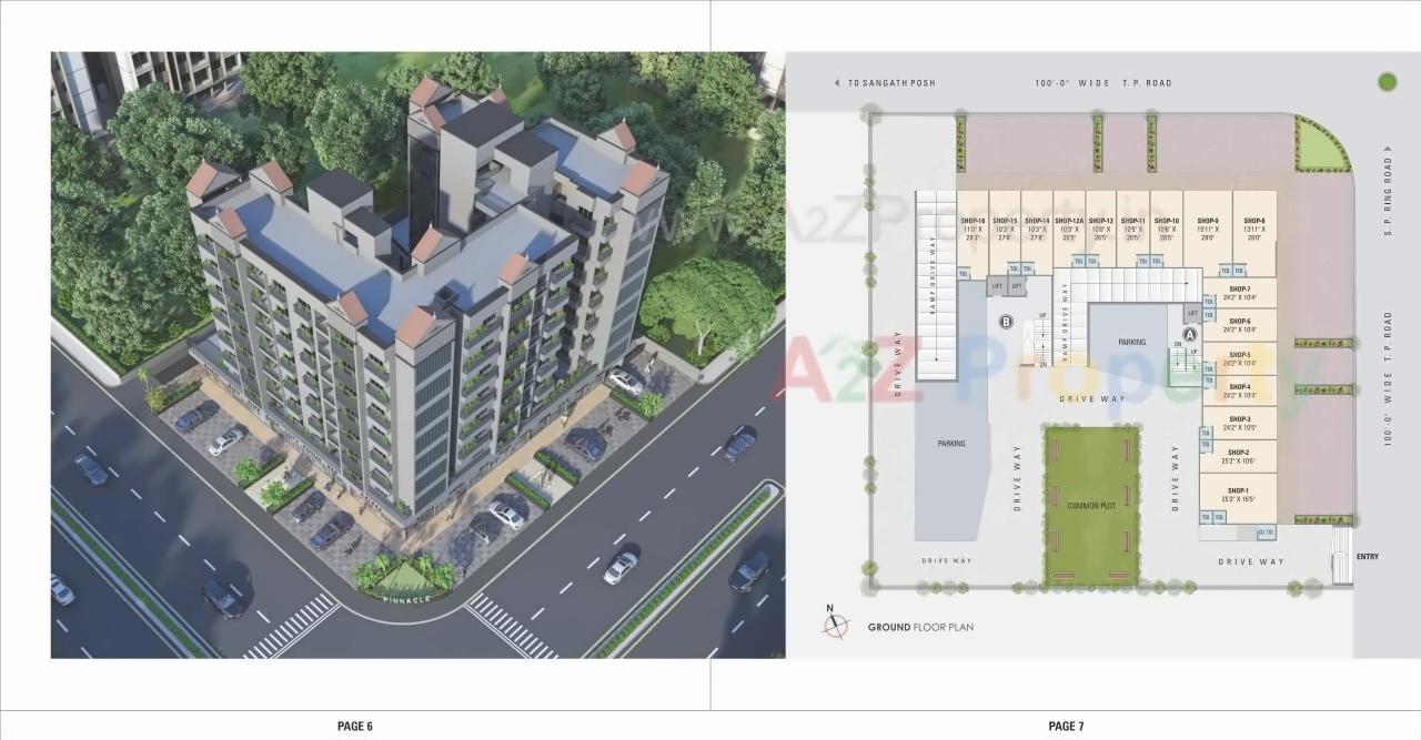 Layout of real estate project Pinnacle located at Chandkheda, Ahmedabad, Gujarat