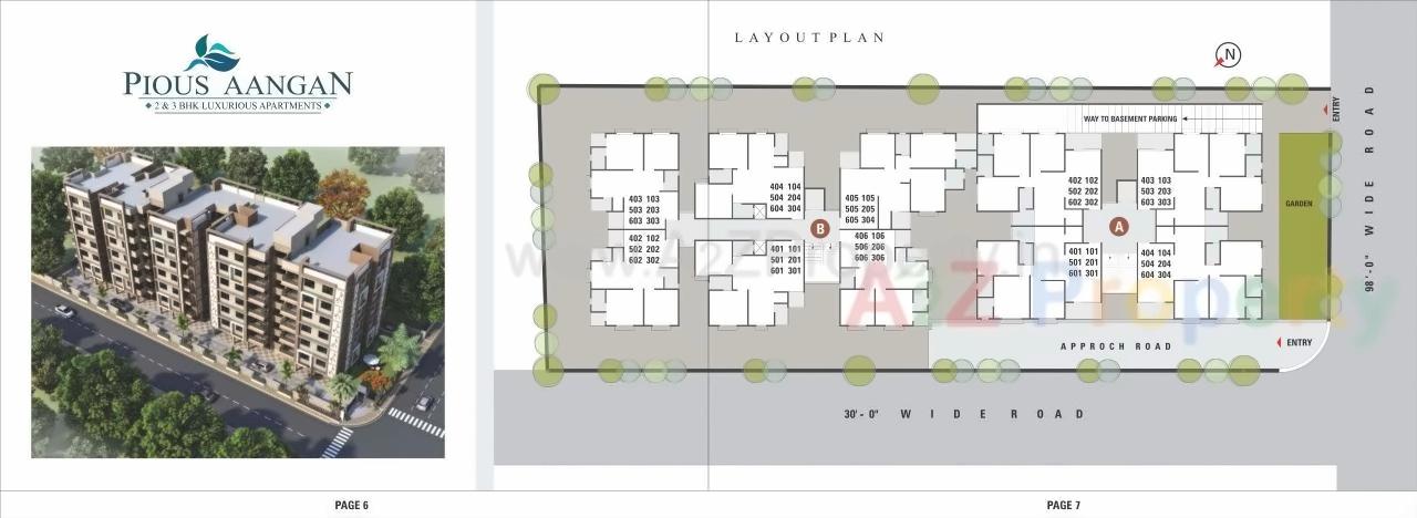 Layout of real estate project Pious Aangan located at Chandkheda, Ahmedabad, Gujarat