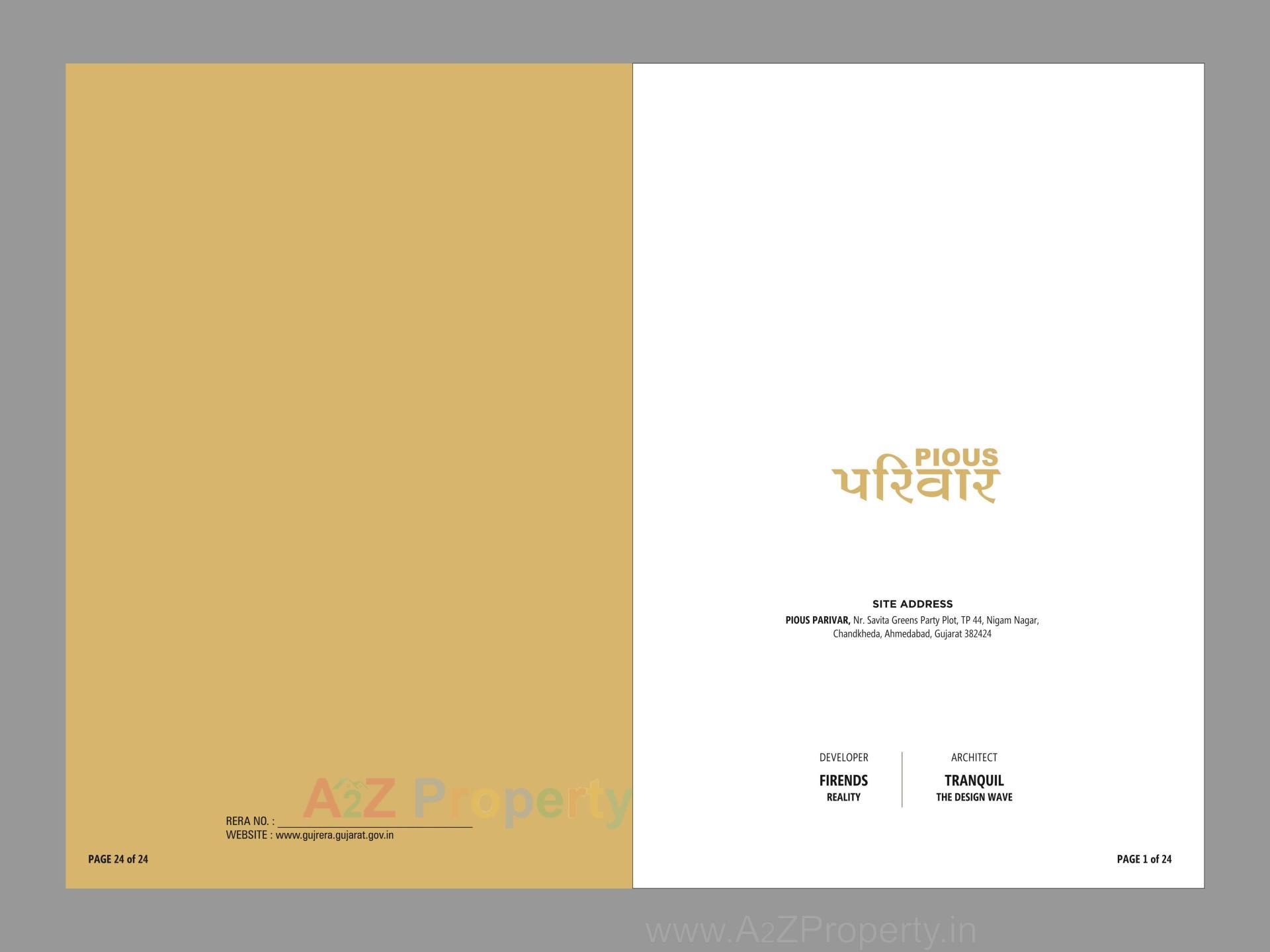  of real estate project Pious Parivar located at Chandkheda, Ahmedabad, Gujarat