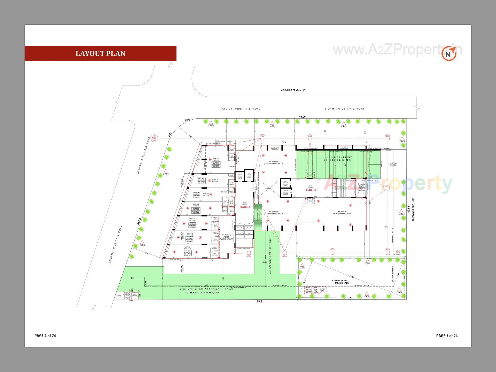 Layout of real estate project Pious Parivar located at Chandkheda, Ahmedabad, Gujarat